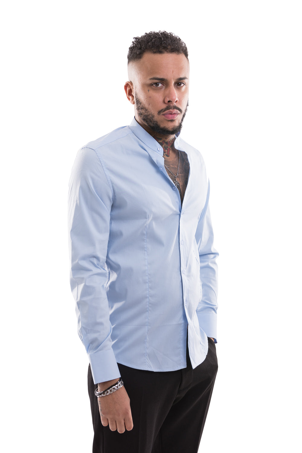 Camicia Uomo Maniche Lunghe Tinta unita Art. Cm116