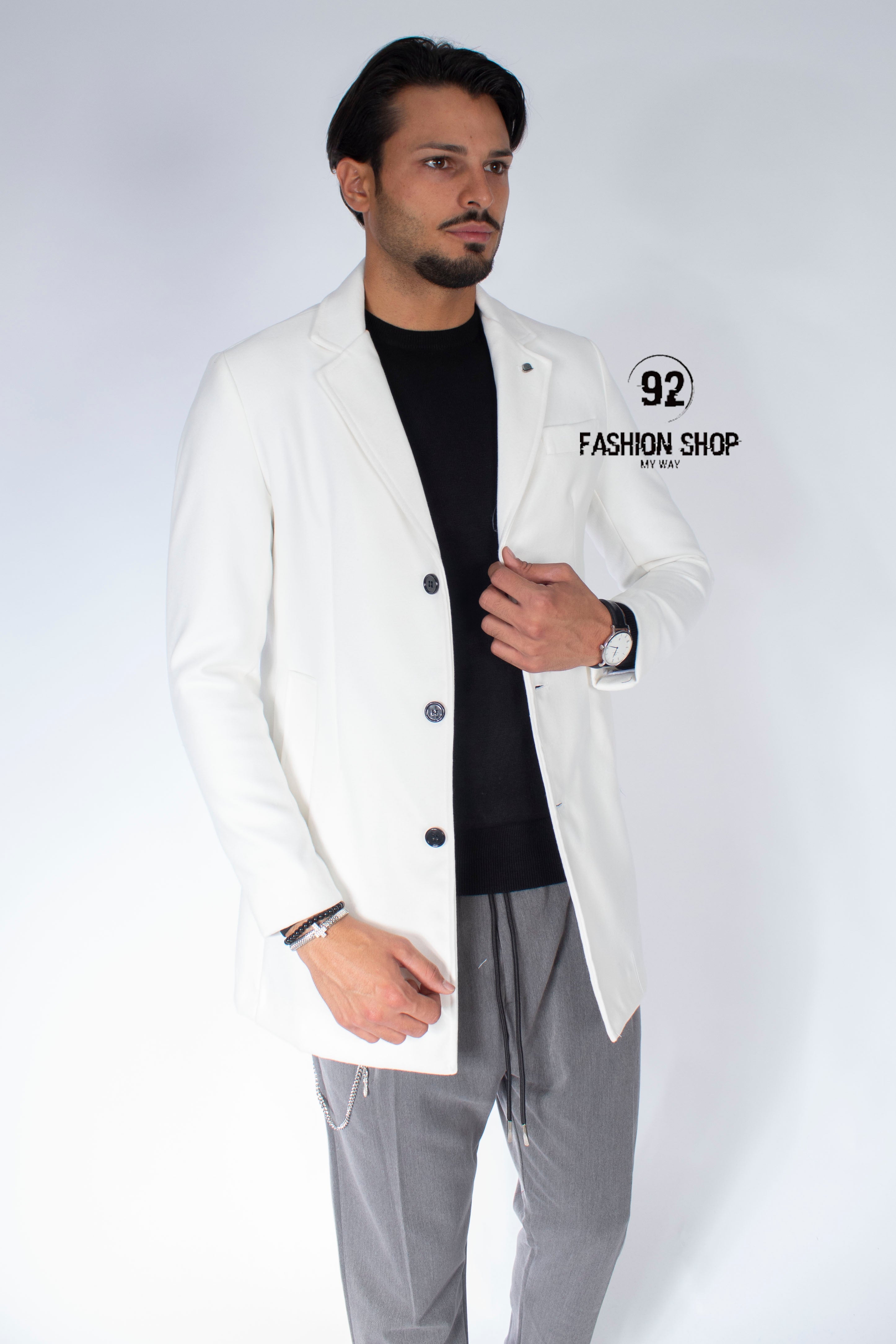 Cappotto Uomo Giacca Con Scollo A ''V'' e Spilla Art. Cp01