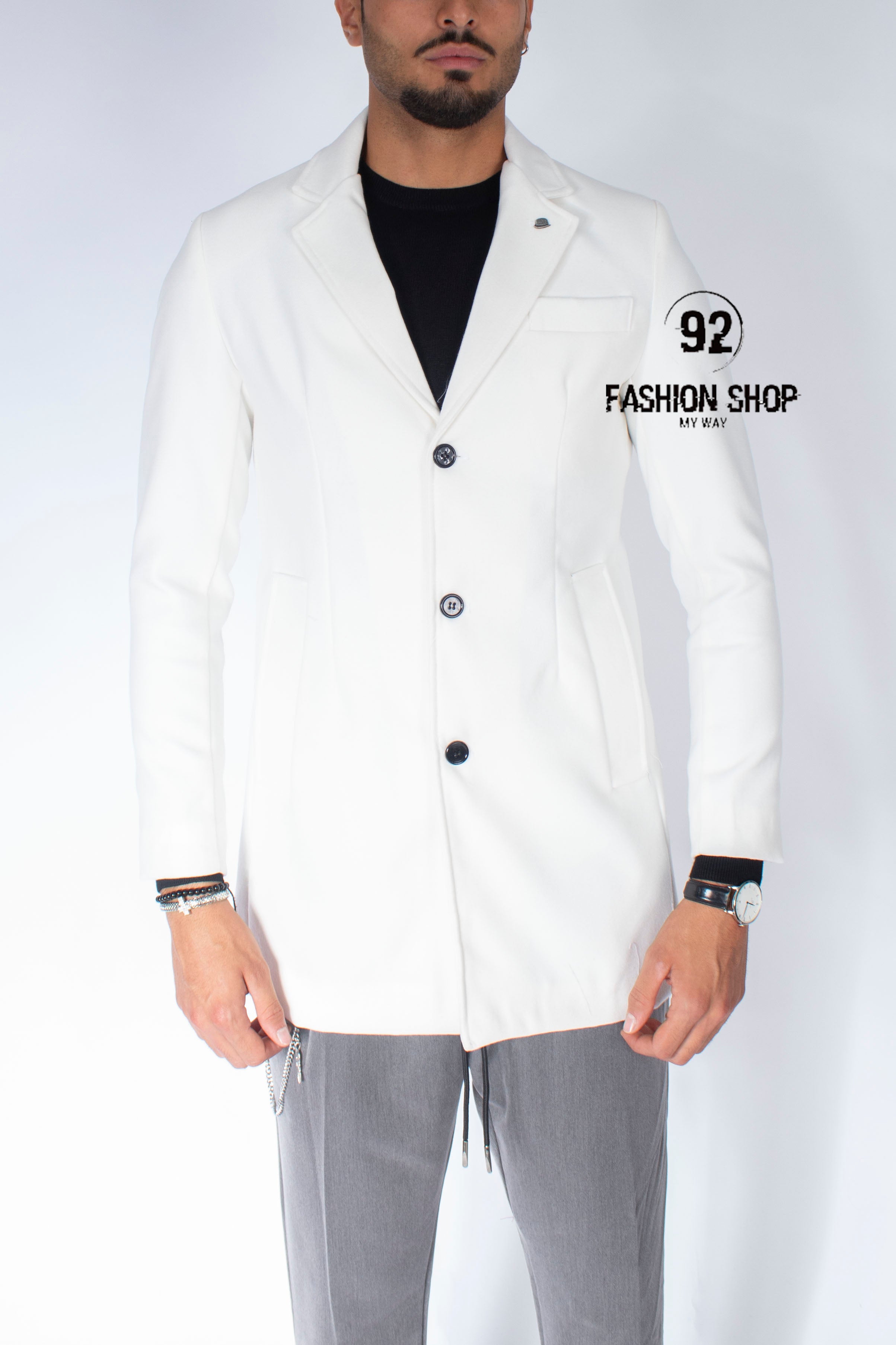 Cappotto Uomo Giacca Con Scollo A ''V'' e Spilla Art. Cp01