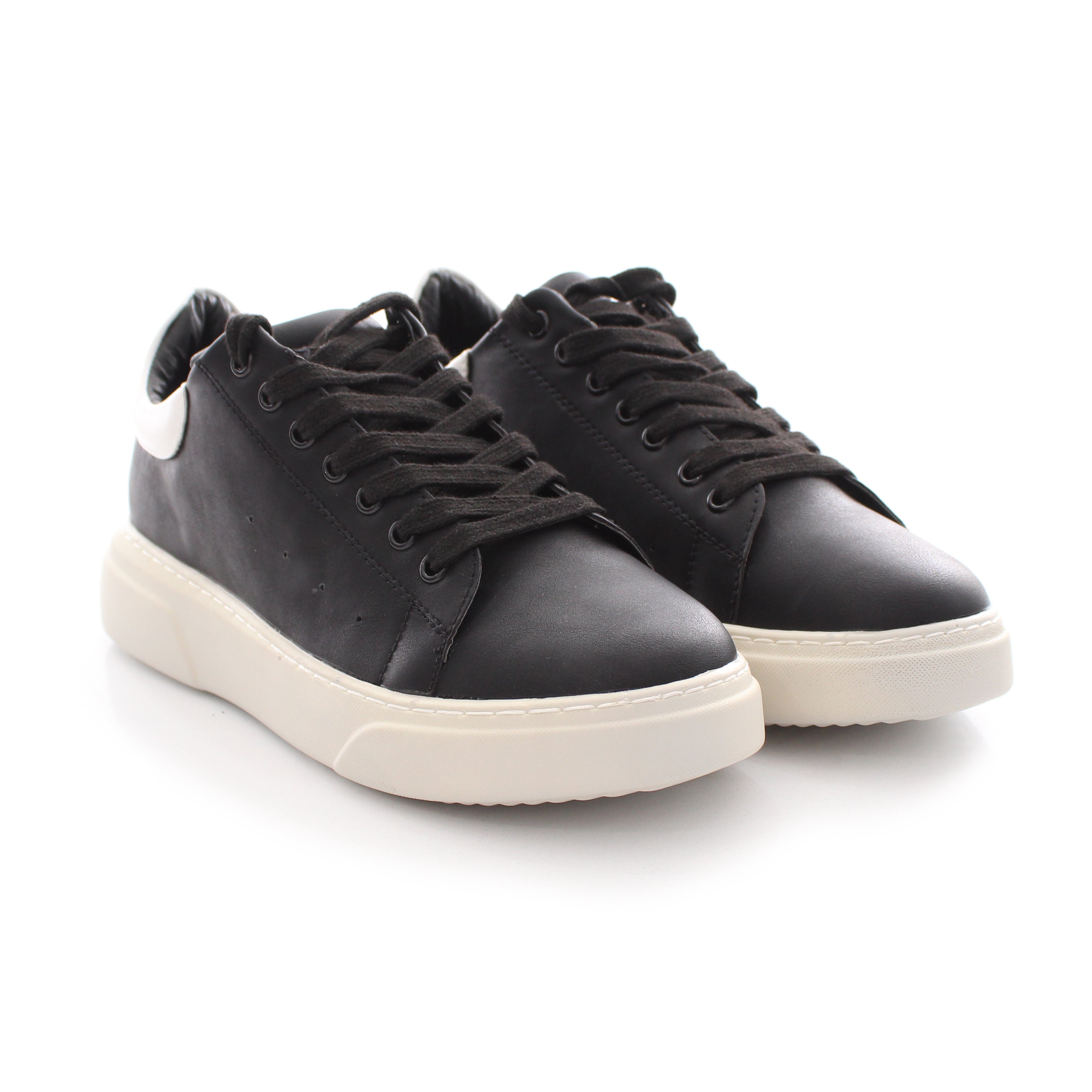 Sneakers Uomo Nera Punta Rotonda Retro Bianco Art. Sc49