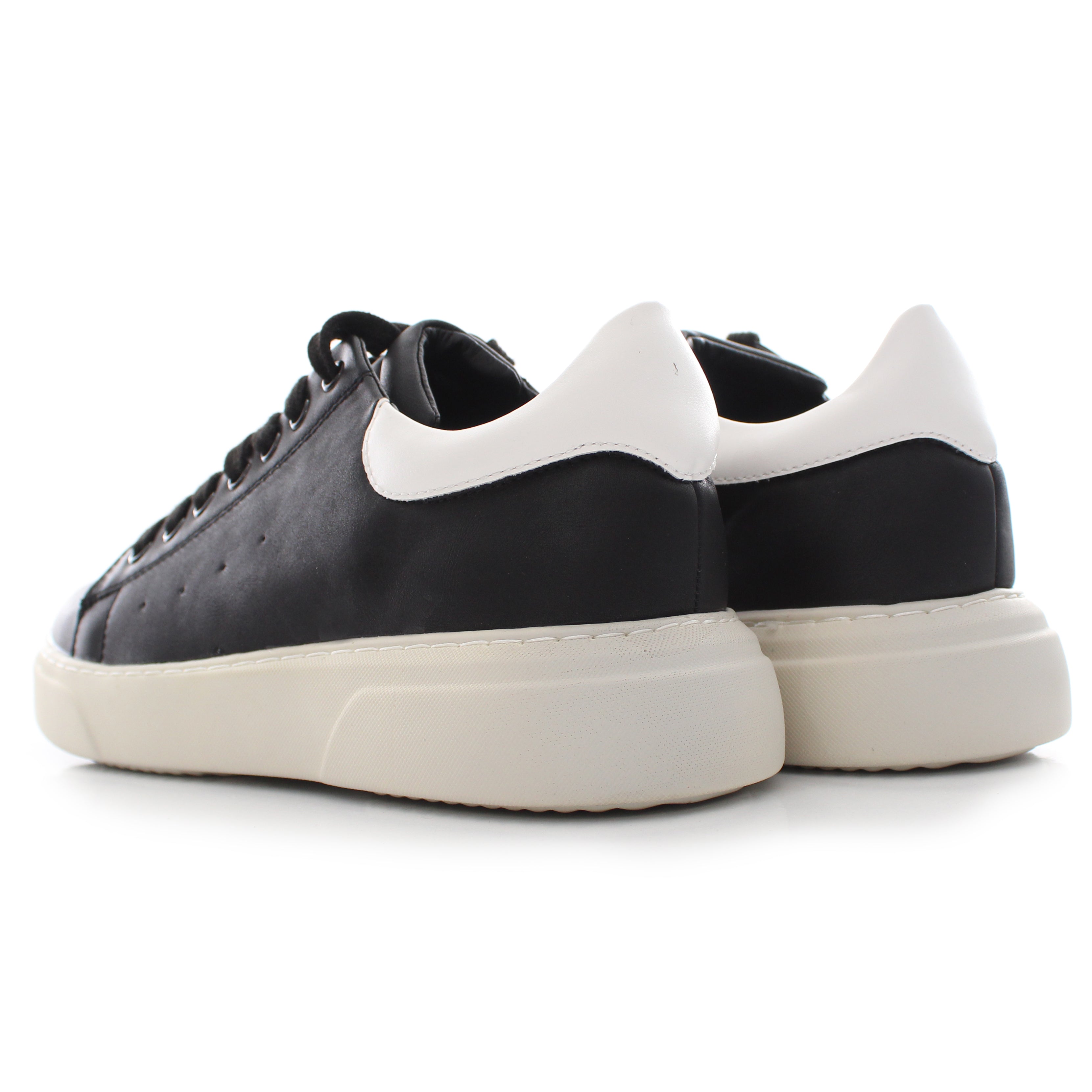 Sneakers Uomo Nera Punta Rotonda Retro Bianco Art. Sc49