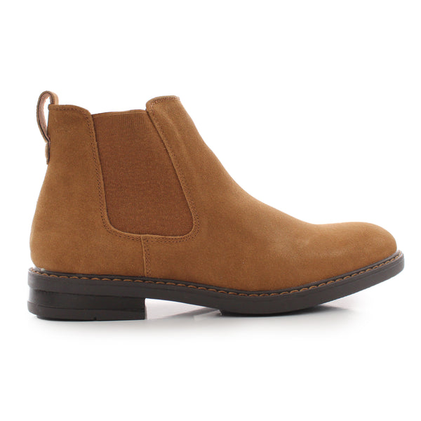 Bottines Chelsea pour homme en daim camel SC05