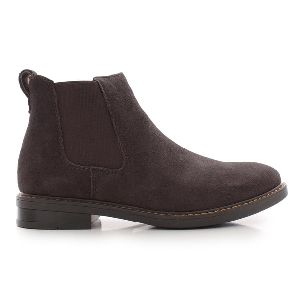 Bottines Chelsea pour homme en daim marron foncé SC05