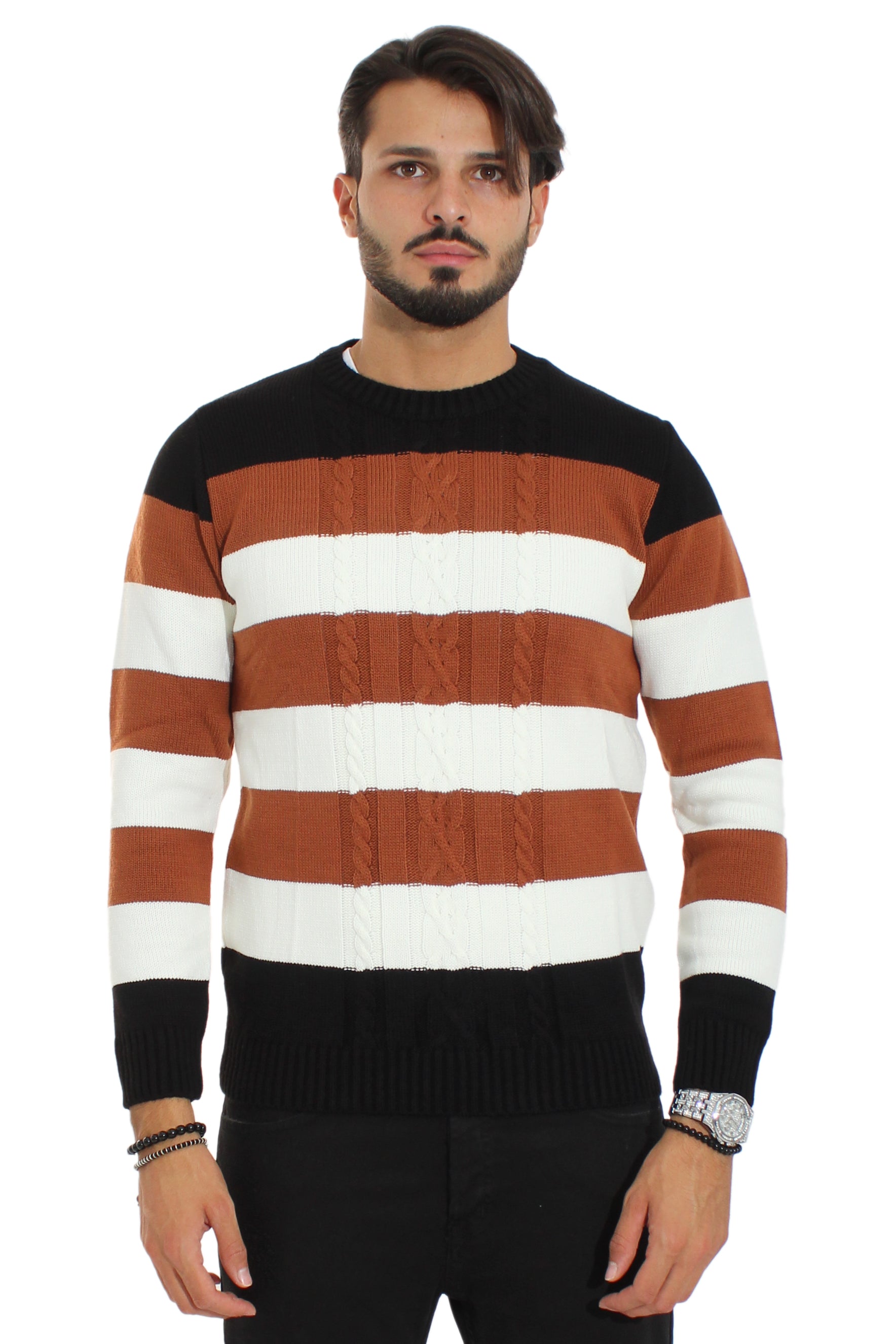 Maglione Uomo Pullover Akirò Fasce Colarate Art. Mg40