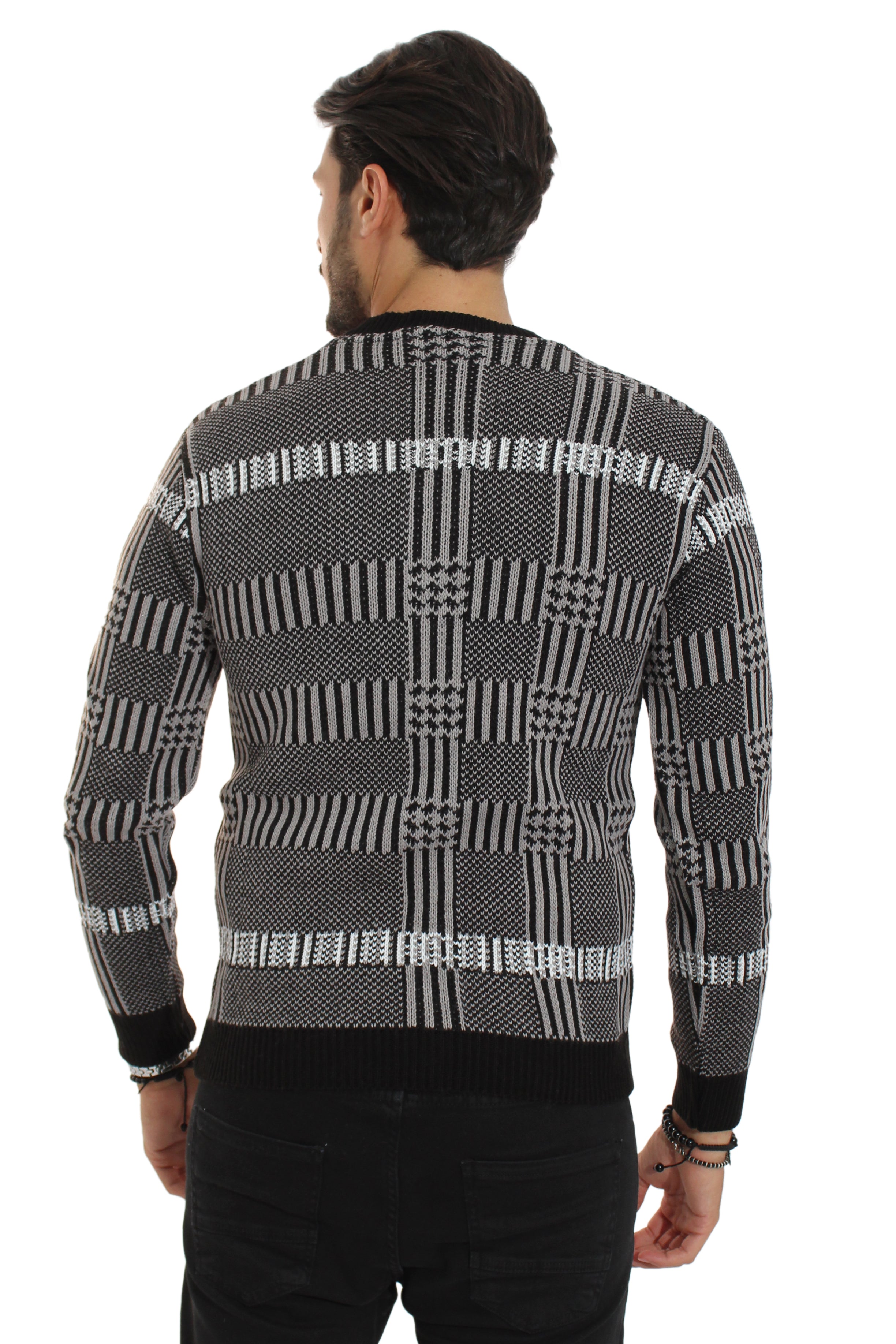 Maglione Uomo Pullover Blacksvnday Girocollo Con Fantasia Art. Mg43