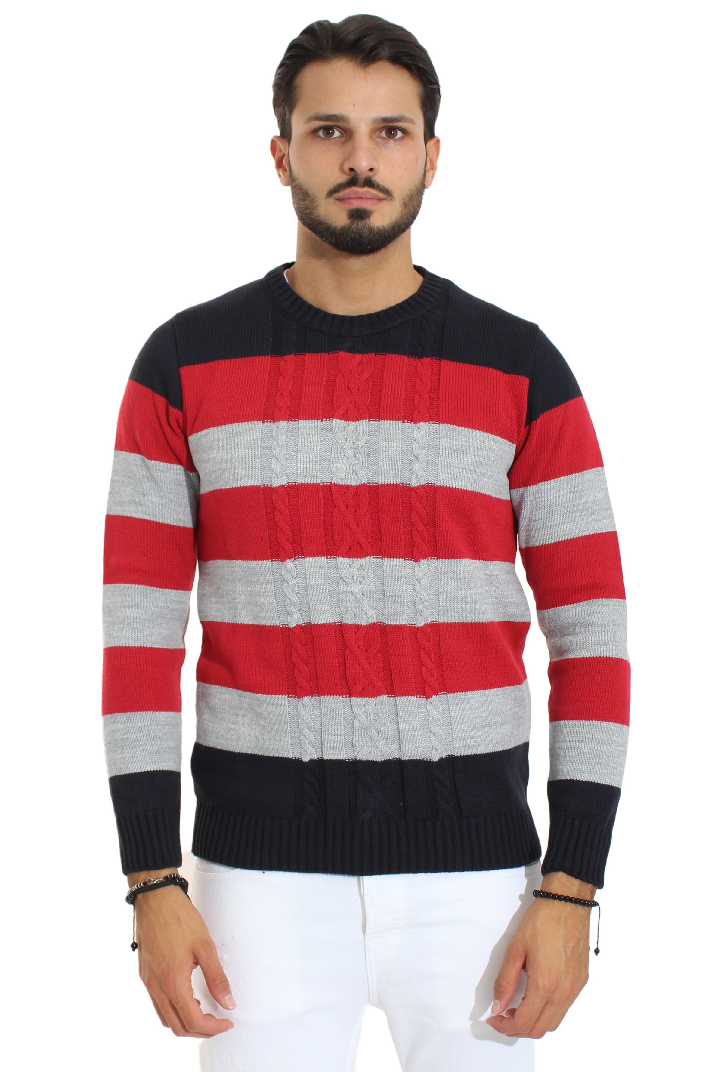 Maglione Uomo Pullover Akirò Fasce Colarate Art. Mg40