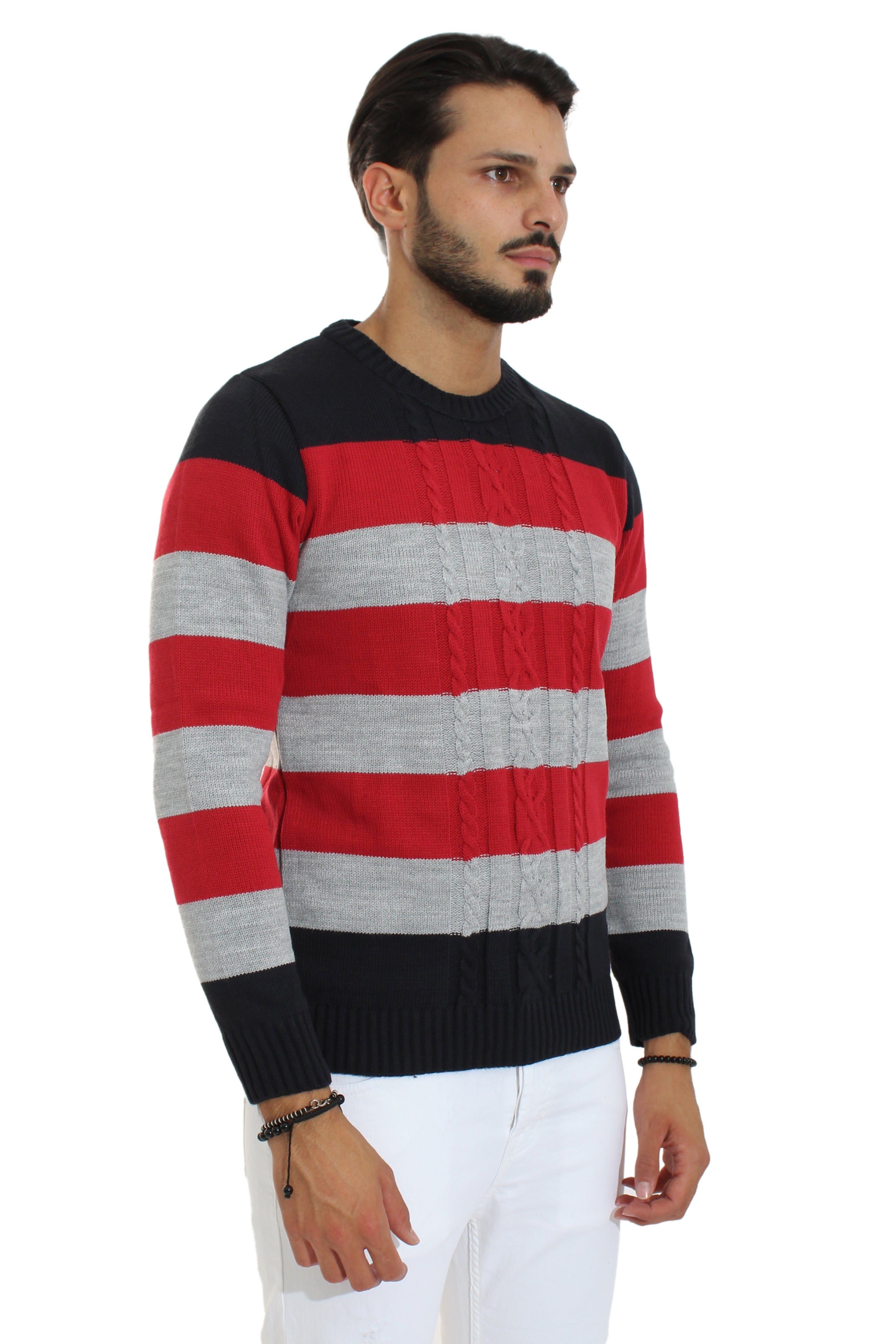 Maglione Uomo Pullover Akirò Fasce Colarate Art. Mg40