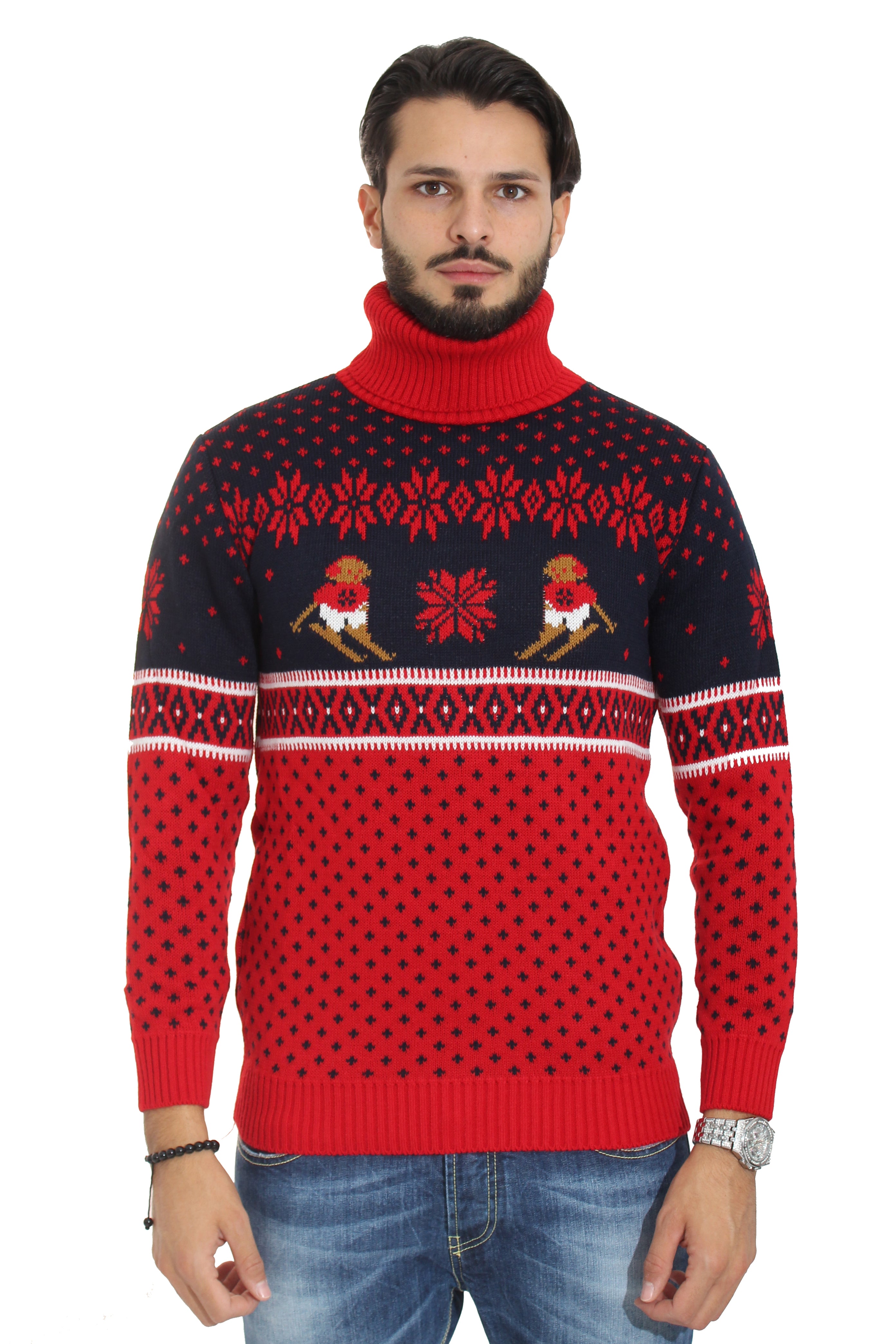 Maglione Uomo Dolcevita Christmas Con Renne Art. Mg66