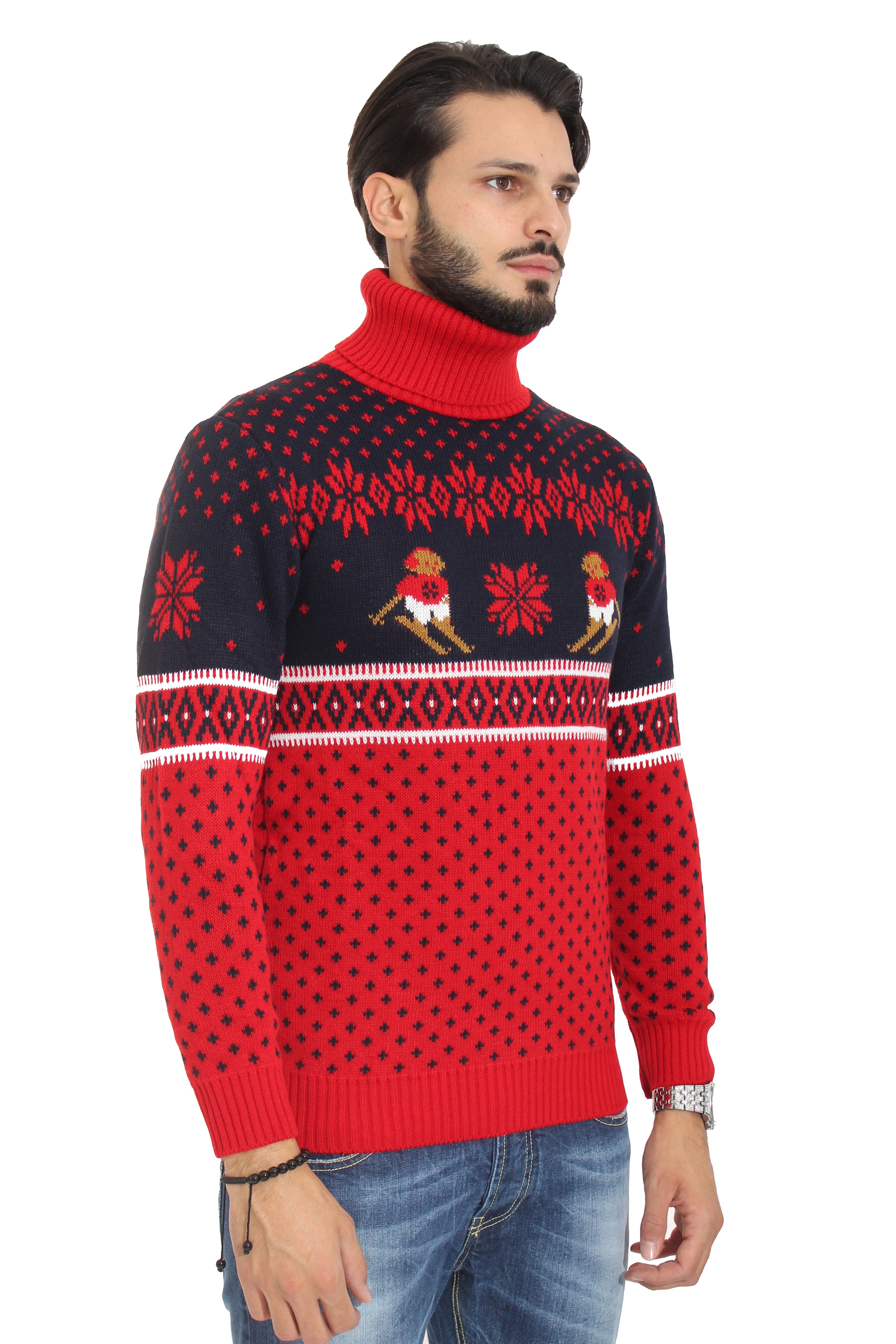 Maglione Uomo Dolcevita Christmas Con Renne Art. Mg66