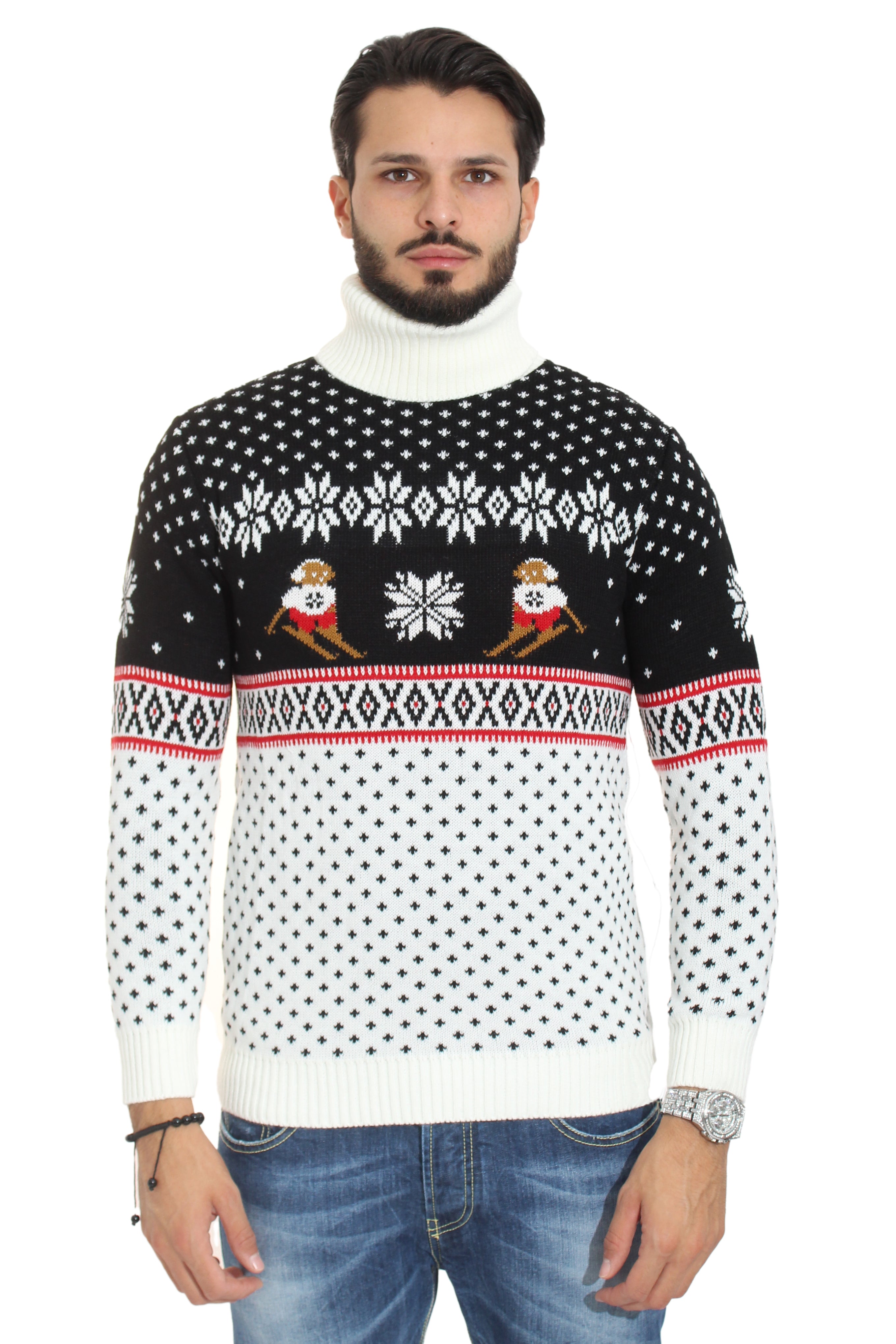 Maglione Uomo Dolcevita Christmas Con Renne Art. Mg66