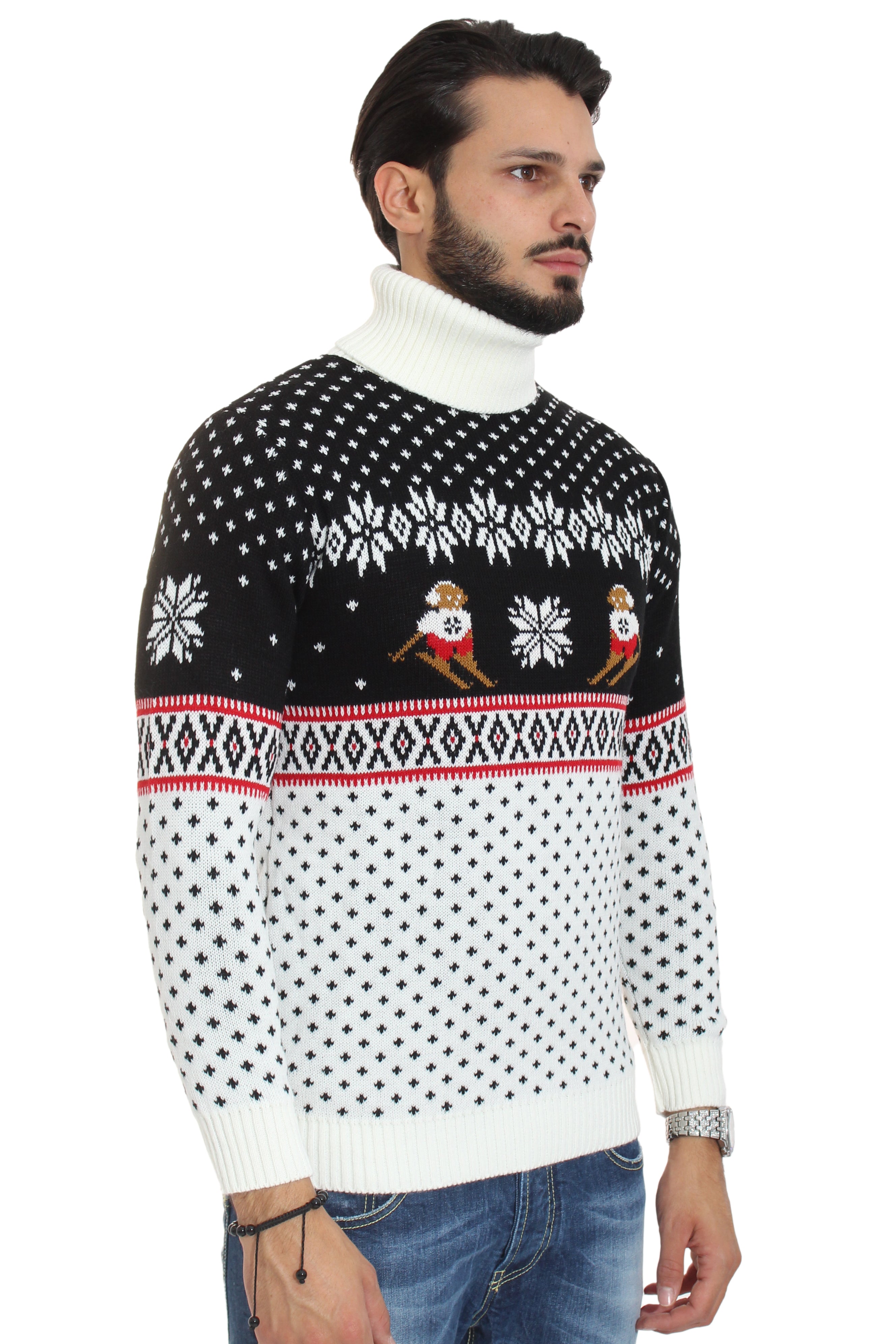 Maglione Uomo Dolcevita Christmas Con Renne Art. Mg66