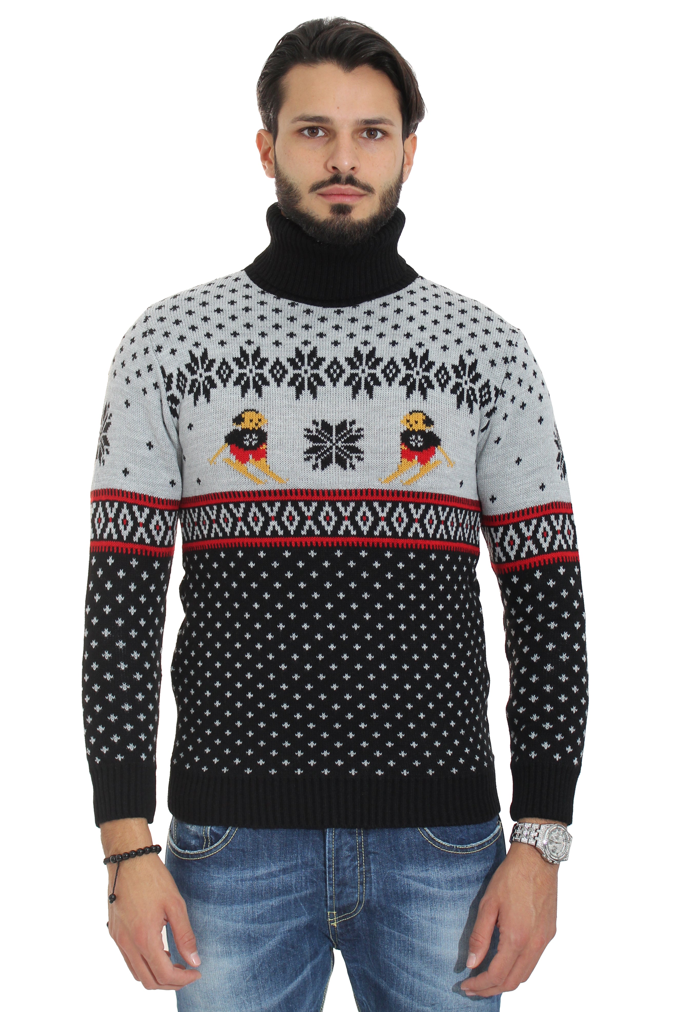 Maglione Uomo Dolcevita Christmas Con Renne Art. Mg66