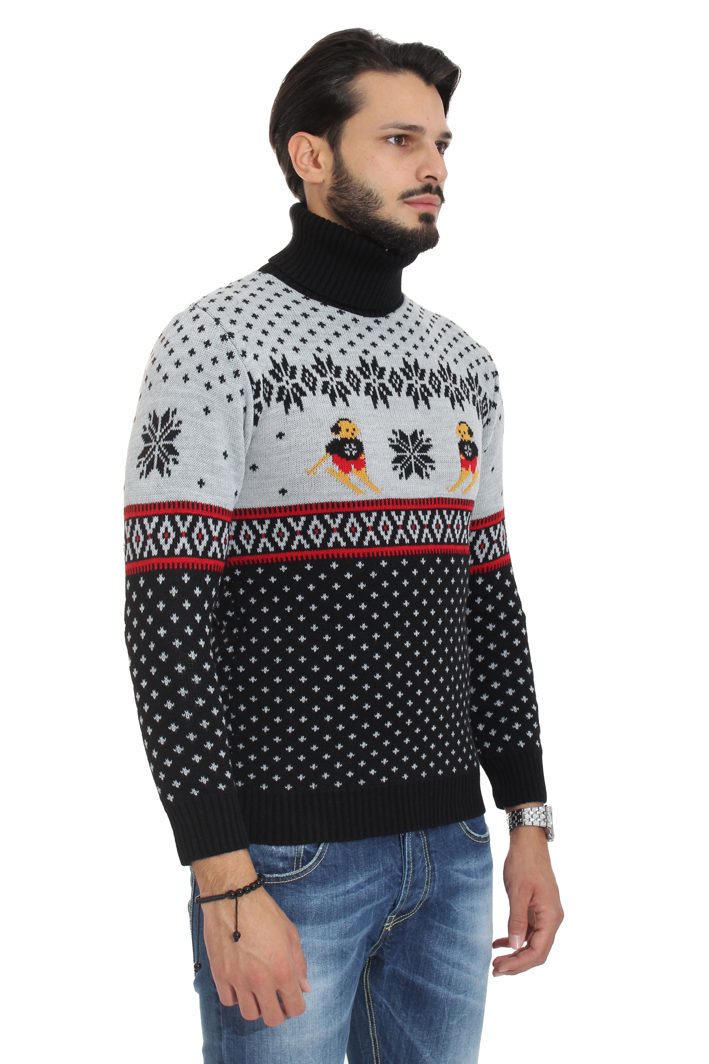 Maglione Uomo Dolcevita Christmas Con Renne Art. Mg66