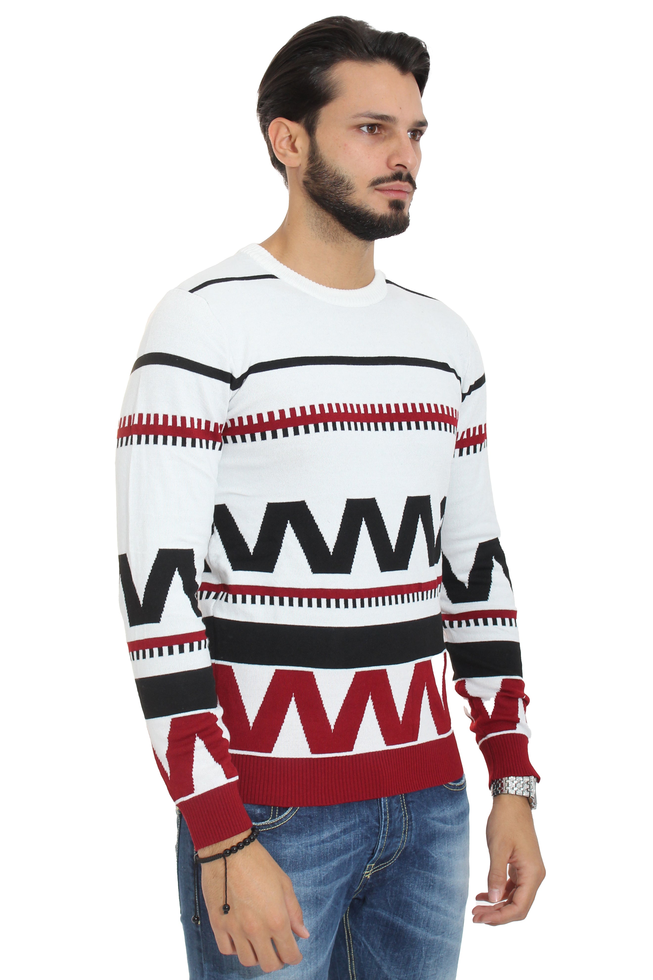 Maglione Uomo Pullover Girocollo Fantasia Art. Mg64