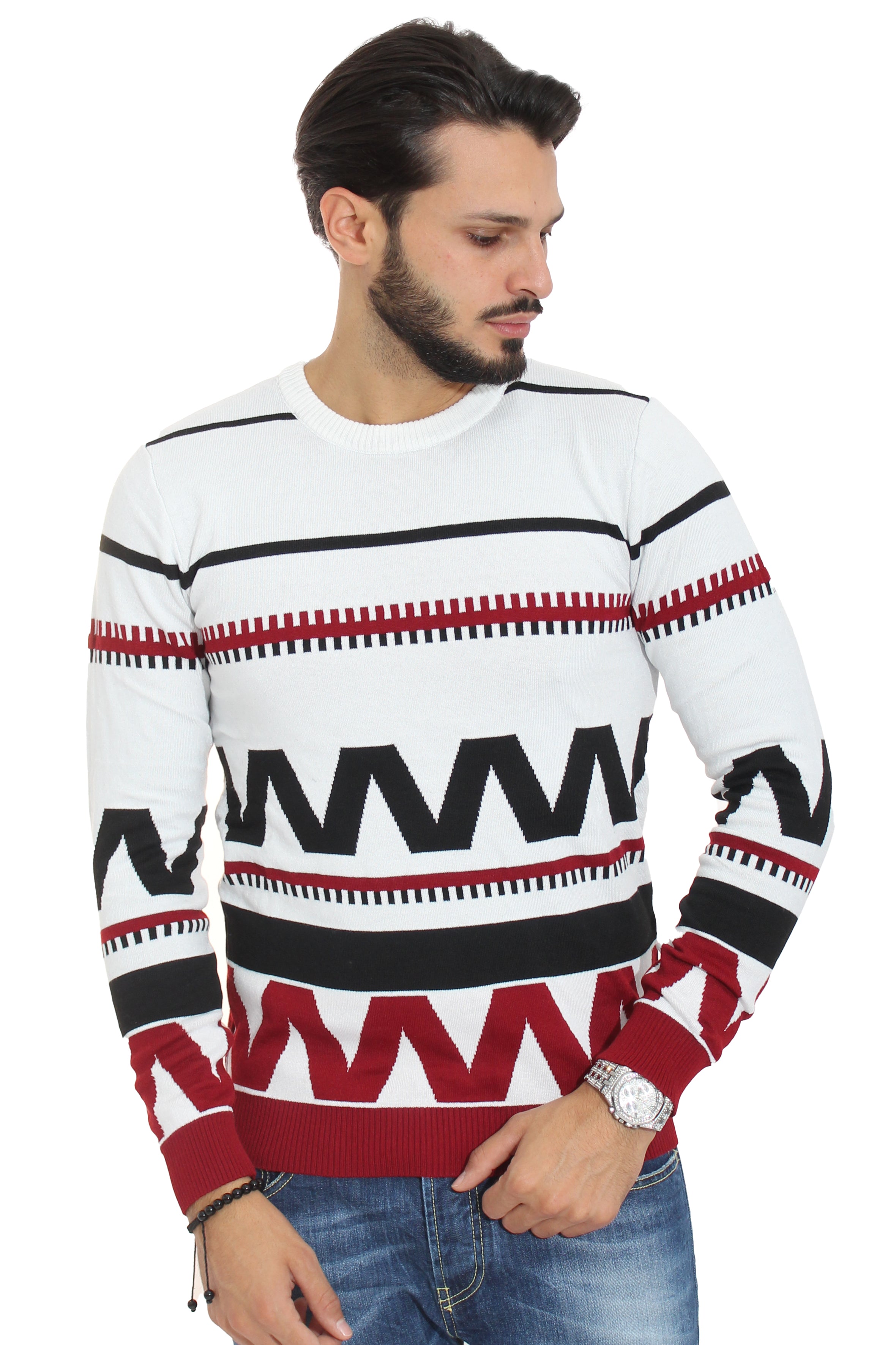 Maglione Uomo Pullover Girocollo Fantasia Art. Mg64