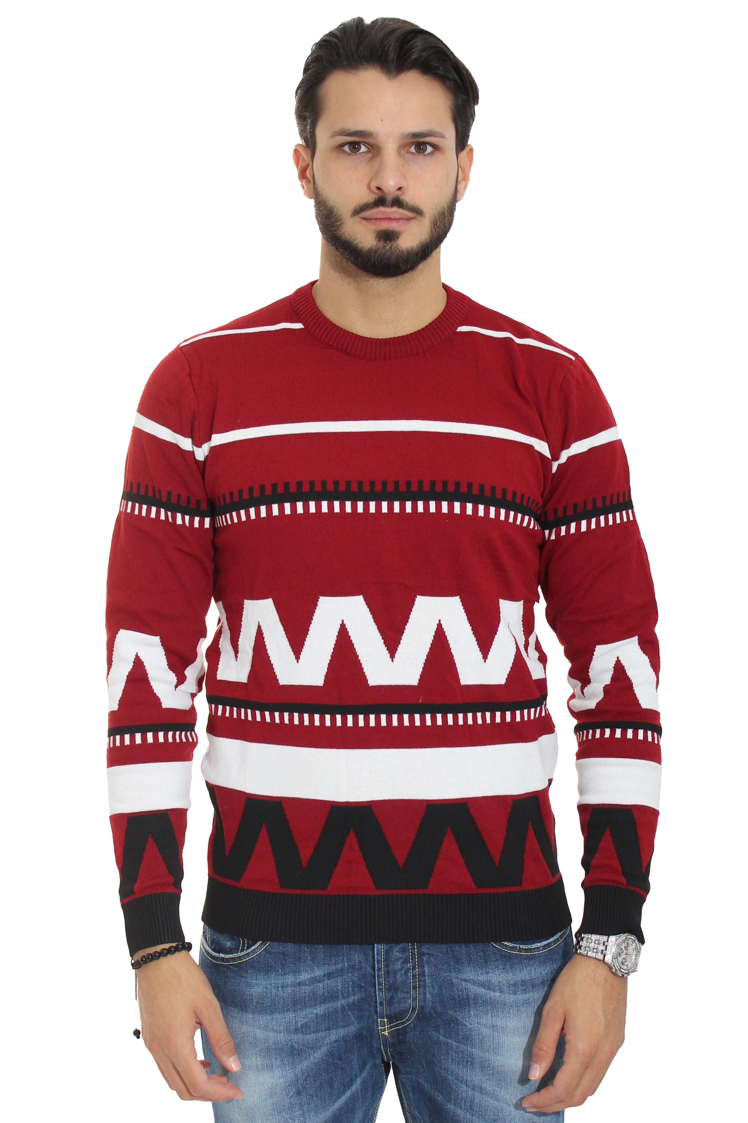 Maglione Uomo Pullover Girocollo Fantasia Art. Mg64