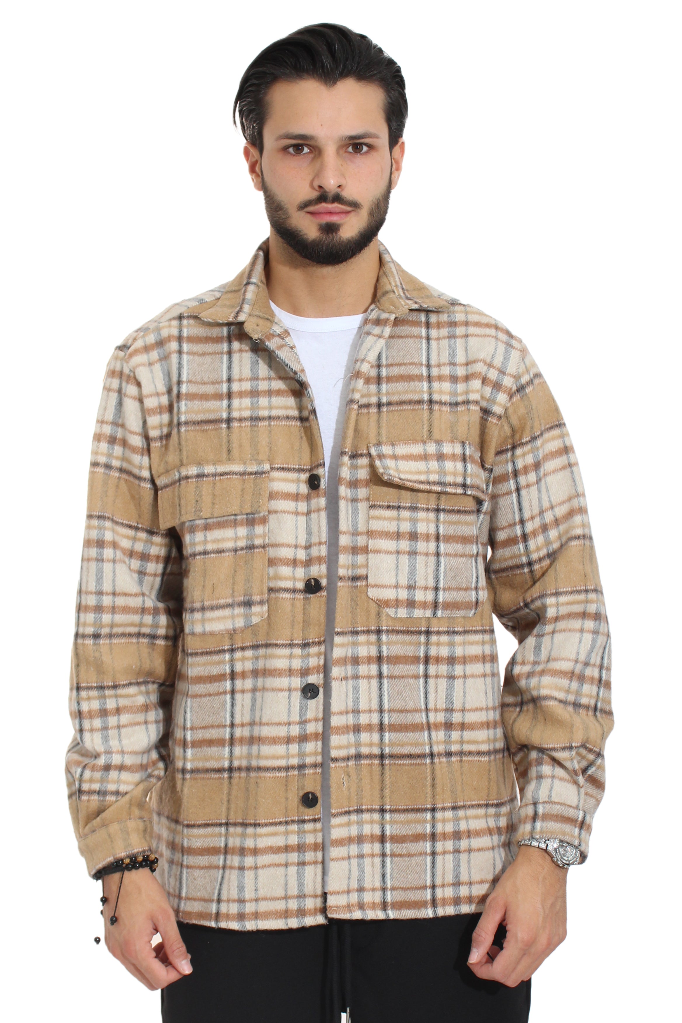 Giacca Camicione Over Flanella Scozzese Art. Cm119