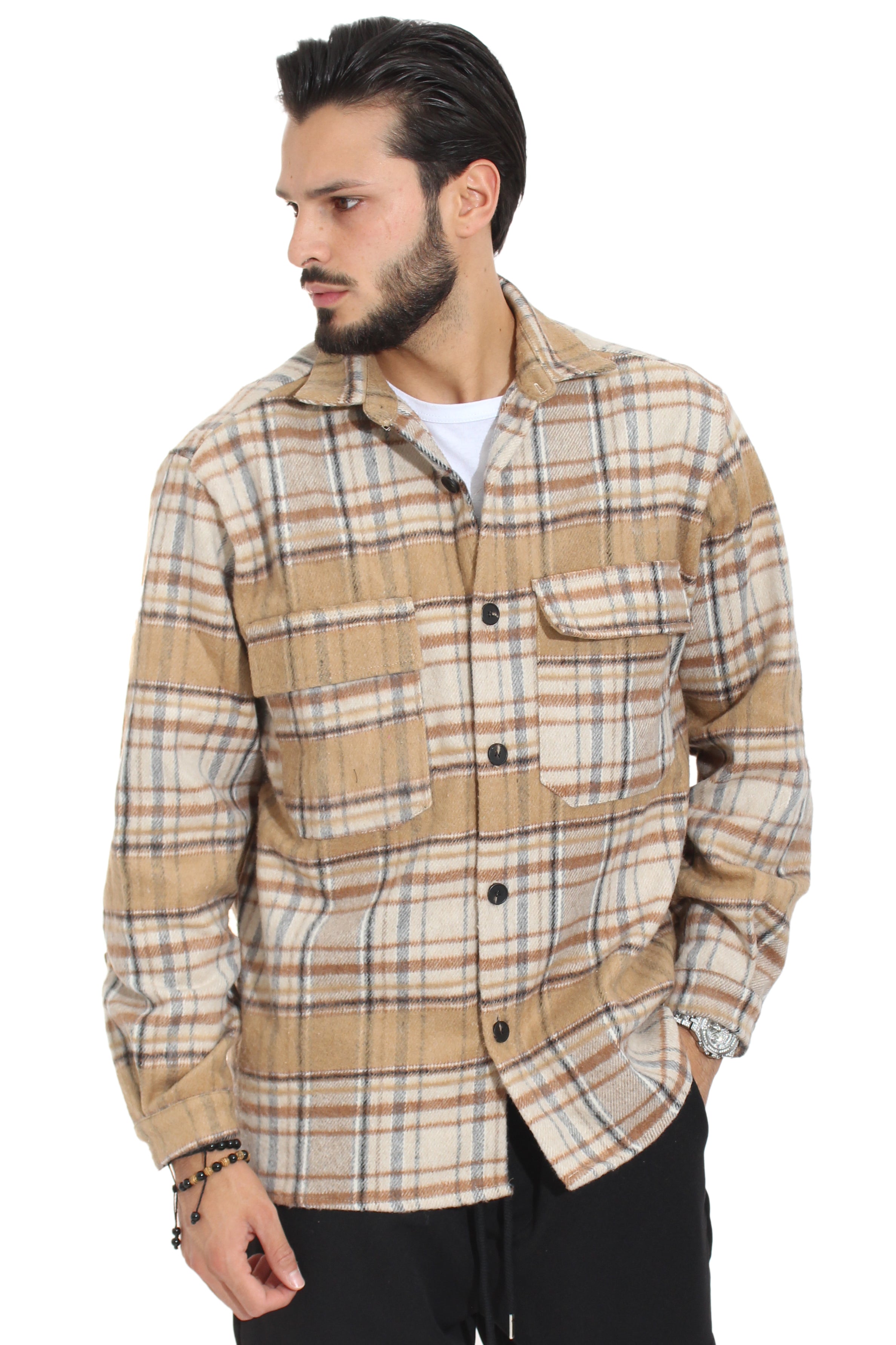 Giacca Camicione Over Flanella Scozzese Art. Cm119