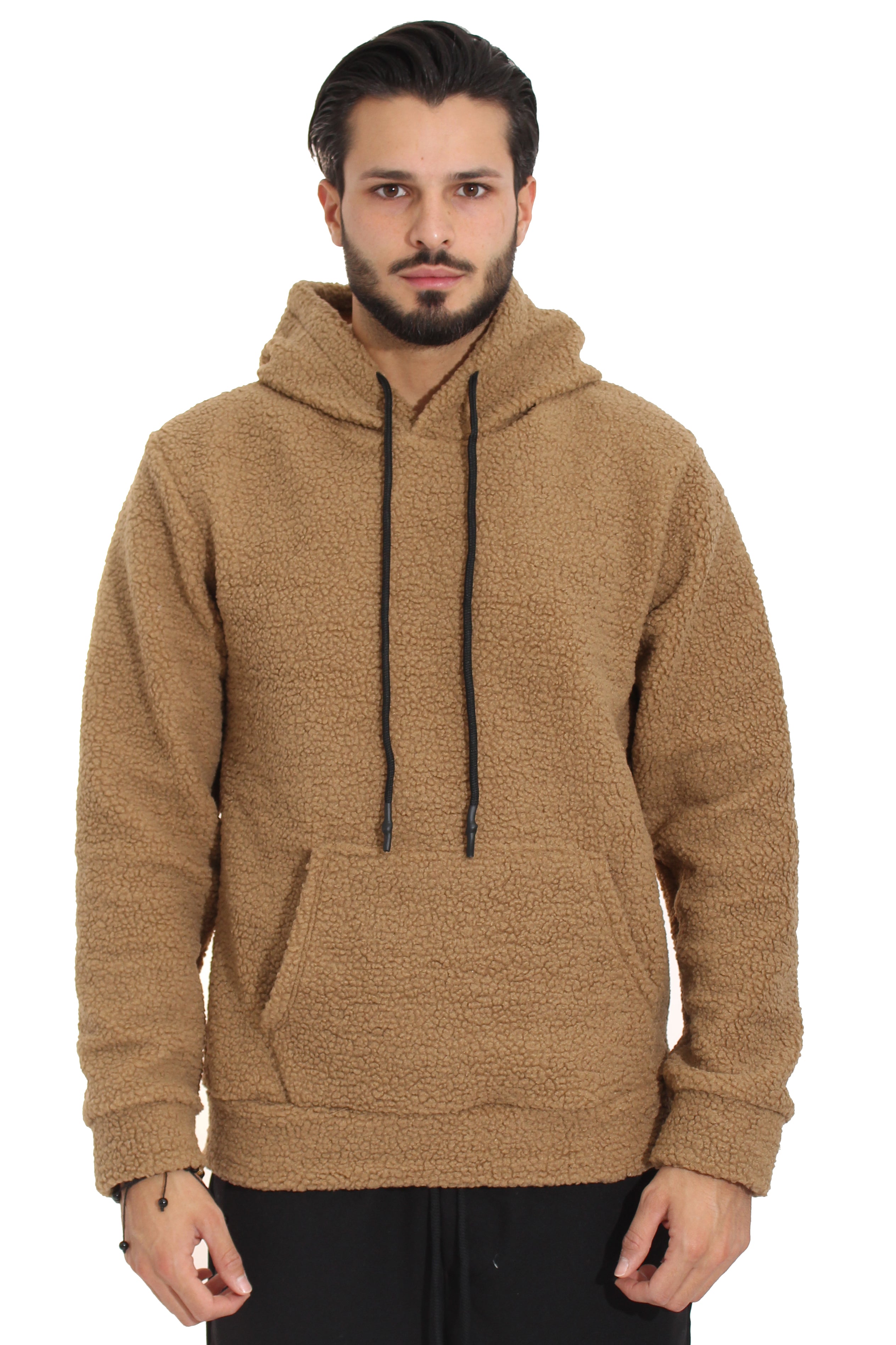 Felpa Uomo Teddy Ecopelliccia Con Cappuccio Art. Fe68