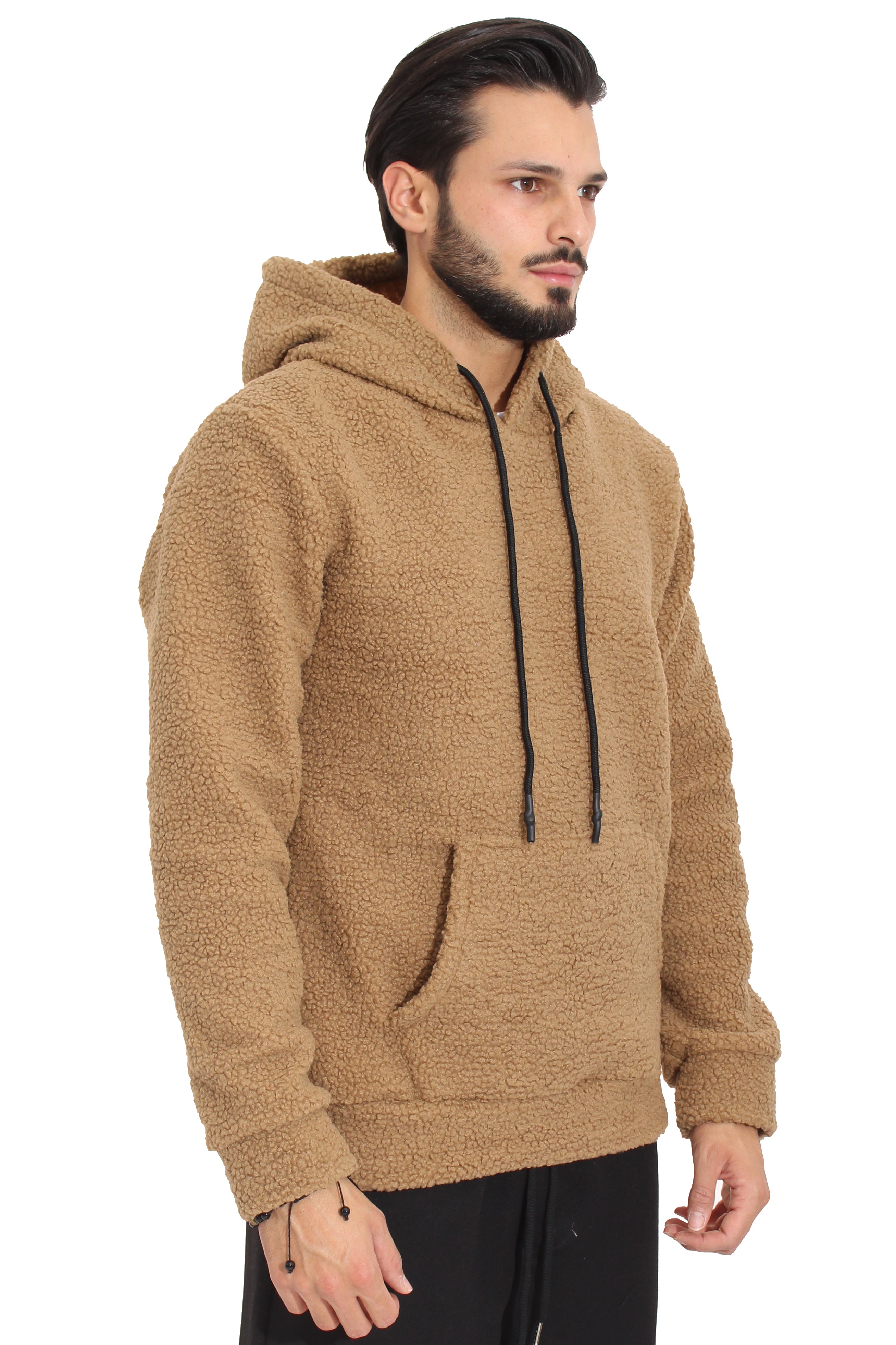 Felpa Uomo Teddy Ecopelliccia Con Cappuccio Art. Fe68