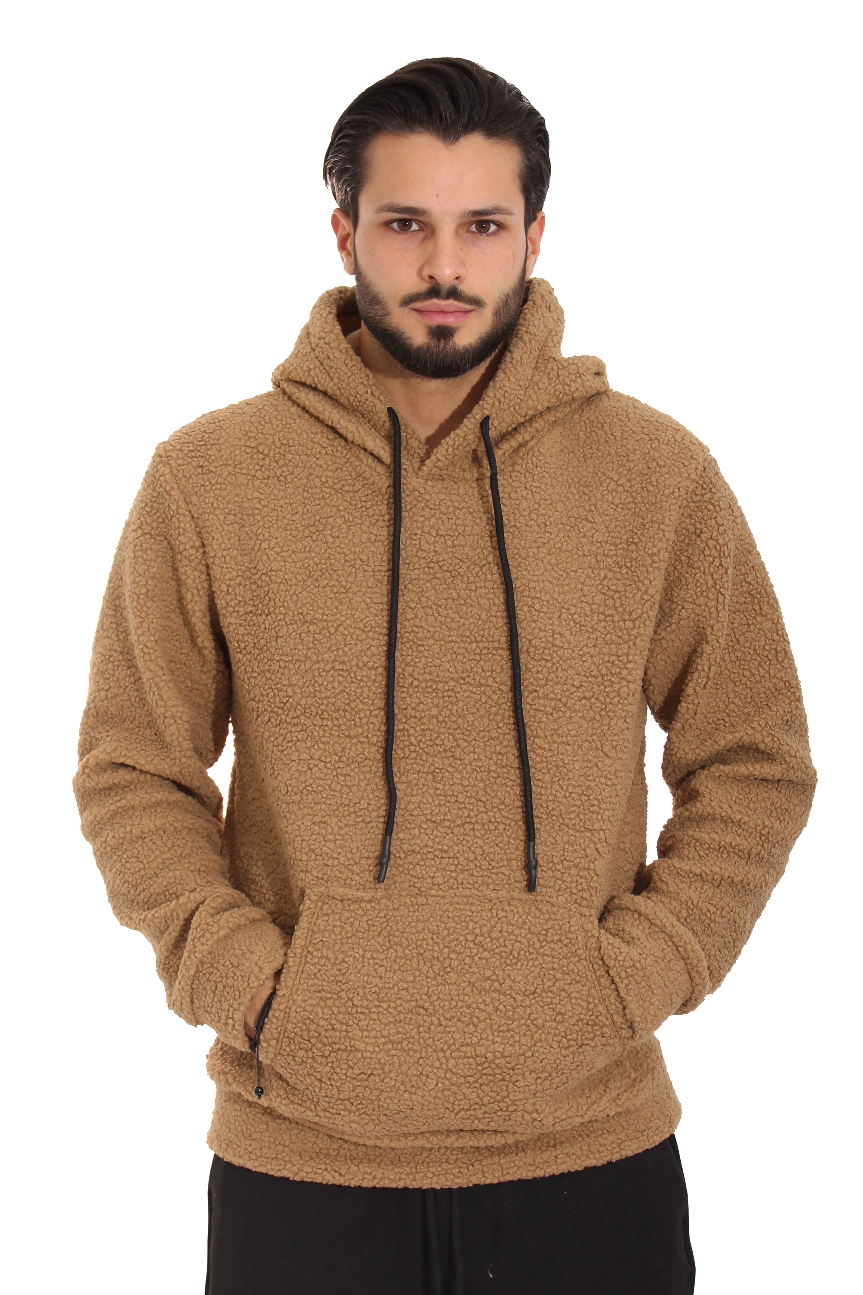 Felpa Uomo Teddy Ecopelliccia Con Cappuccio Art. Fe68