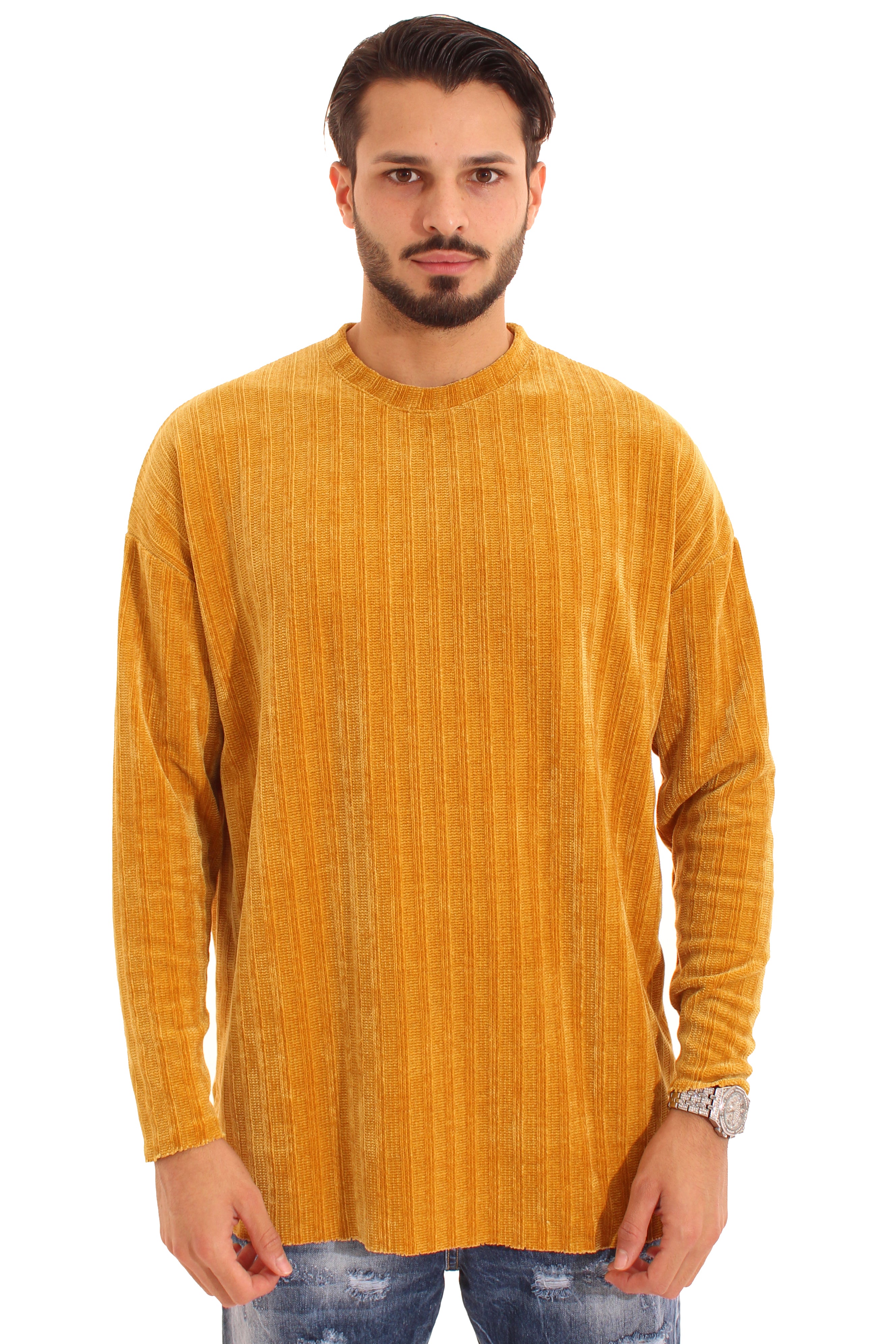 Maglione Uomo Ciniglia Over Size Taglio Vivo Art. Mg72