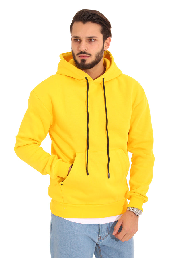 Felpa Uomo Felpata Tinta Unita Con Cappuccio Art. Fe105