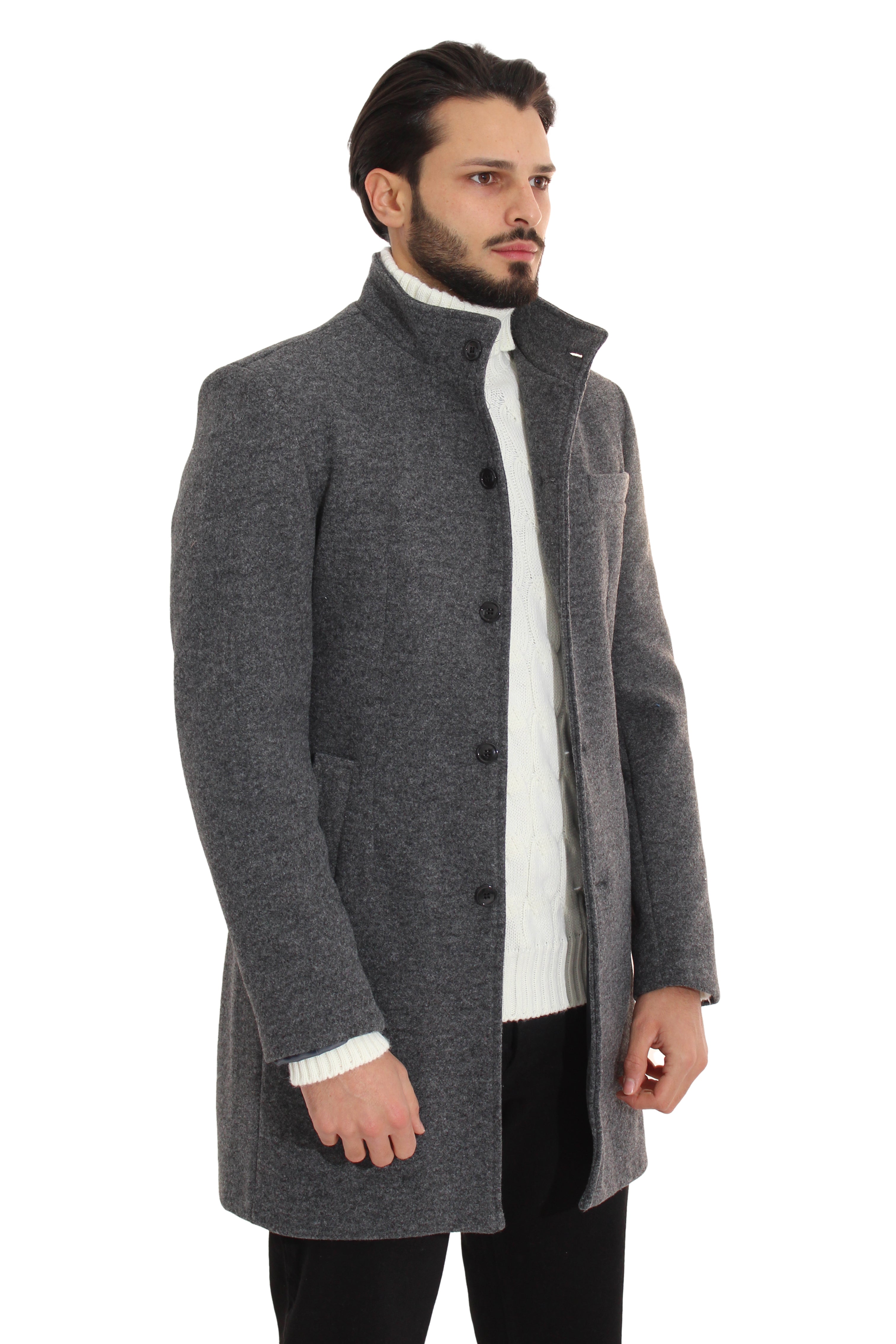 Cappotto Uomo Giacca Monopetto Collo Alto Art. Cp15