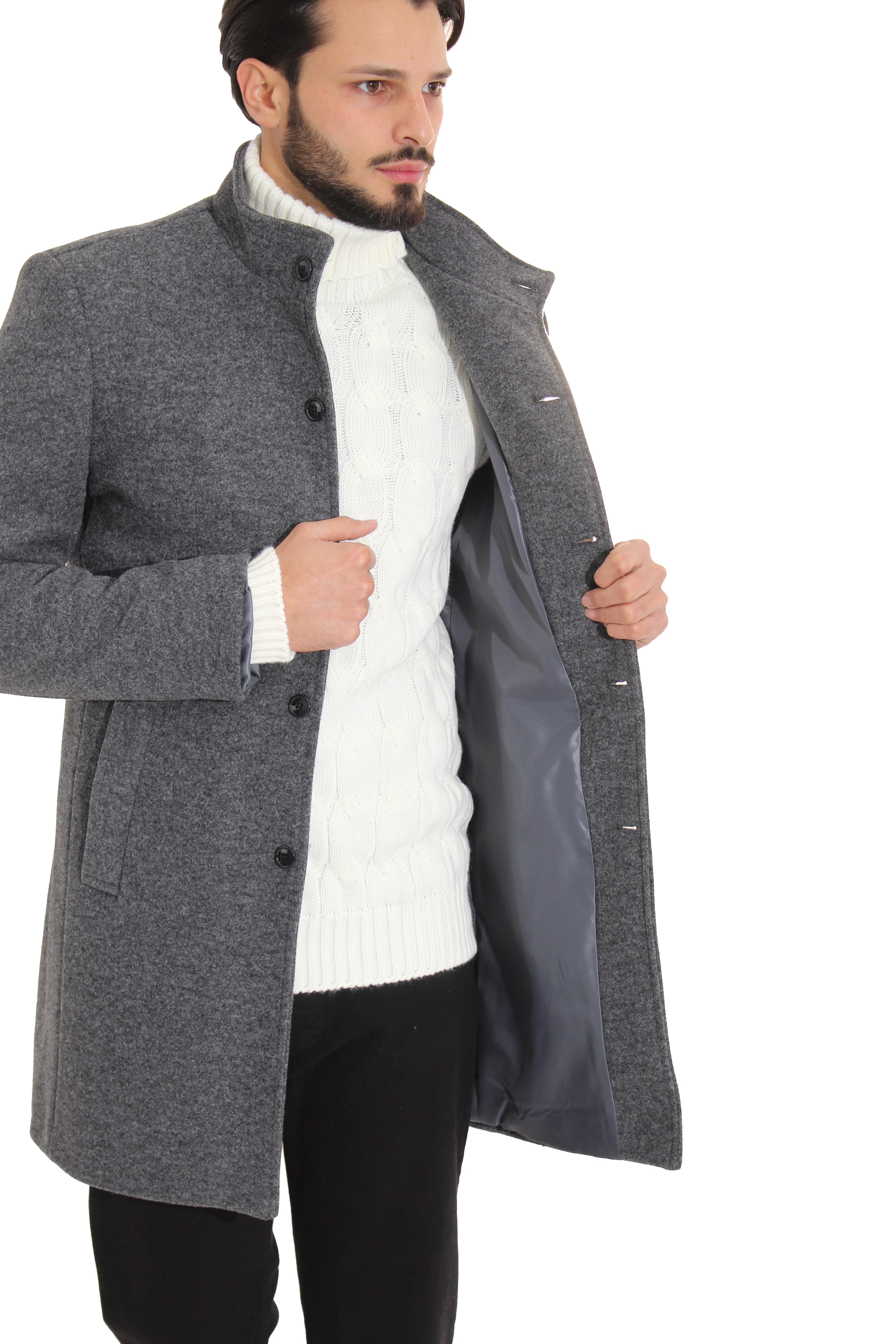 Cappotto Uomo Giacca Monopetto Collo Alto Art. Cp15