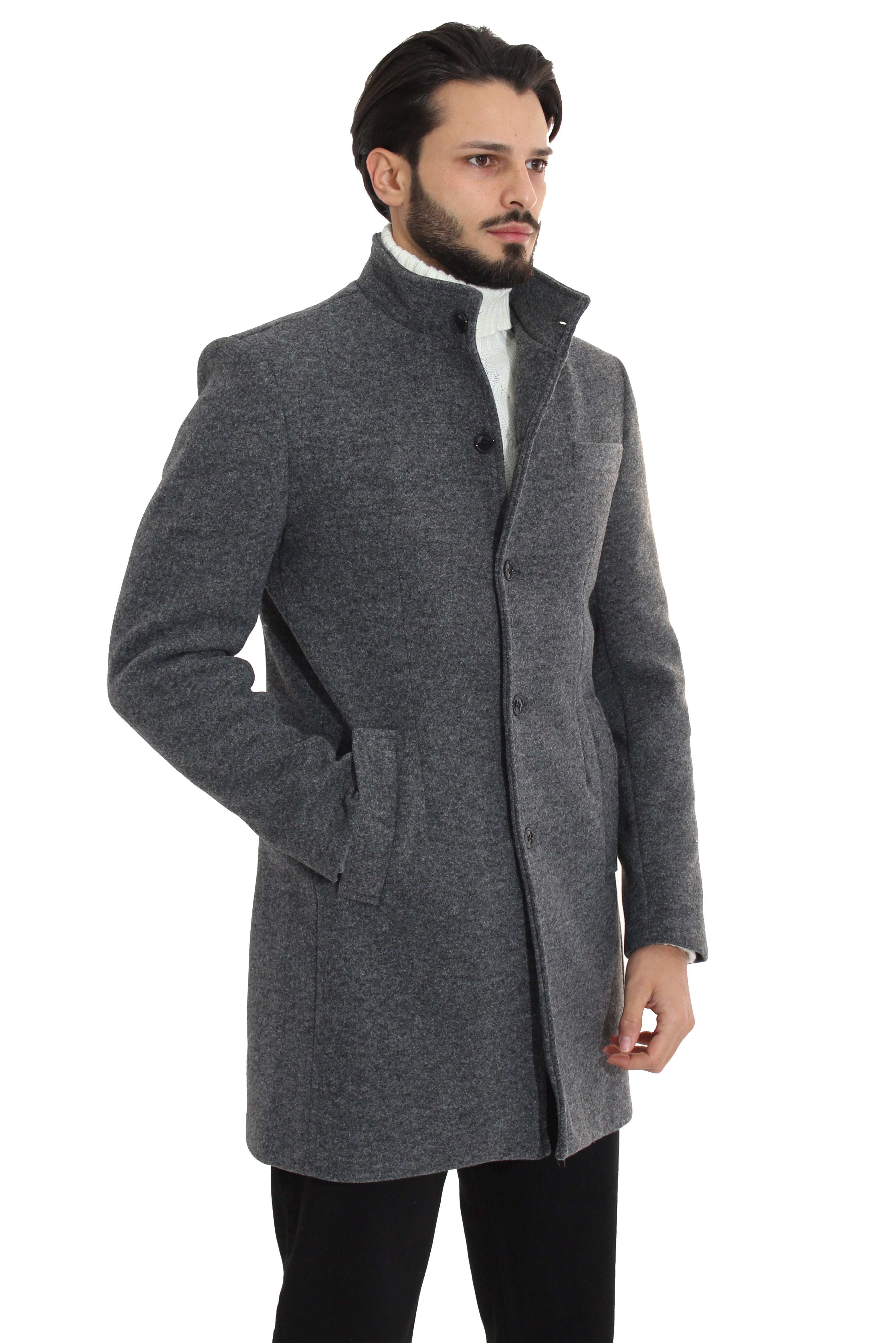 Cappotto Uomo Giacca Monopetto Collo Alto Art. Cp15