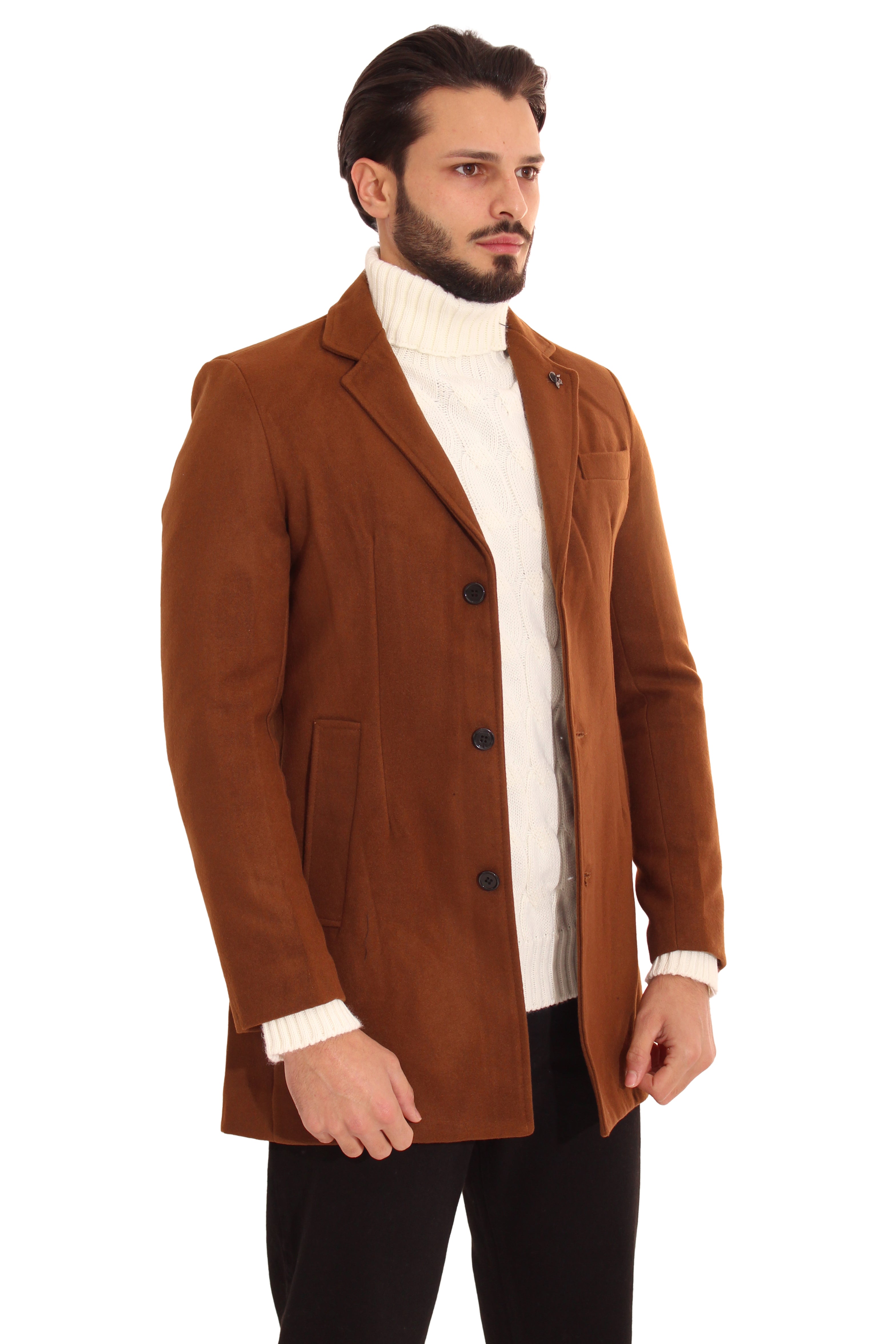 Cappotto Uomo Giacca Con Scollo A ''V'' e Spilla Art. Cp01