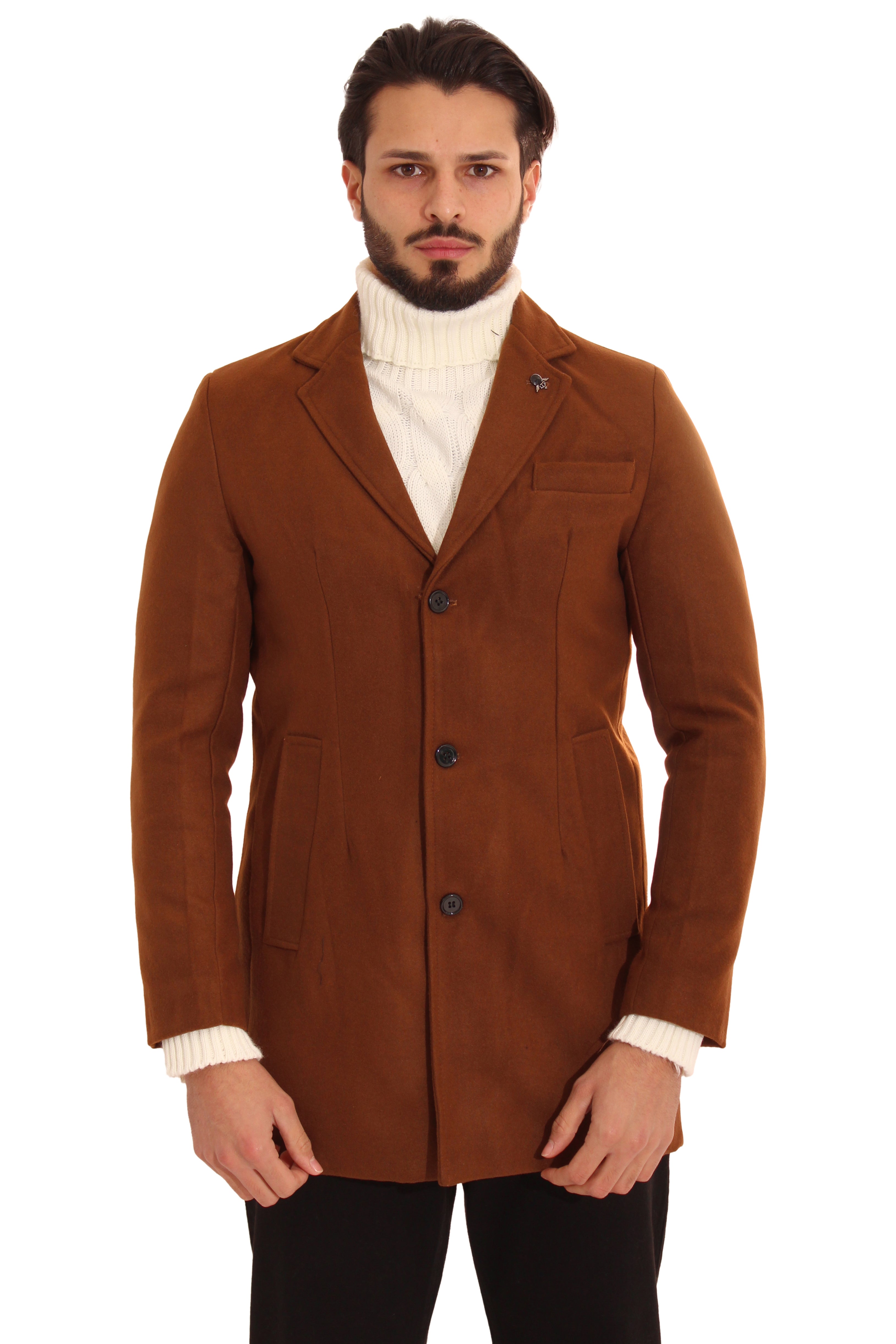 Cappotto Uomo Giacca Con Scollo A ''V'' e Spilla Art. Cp01