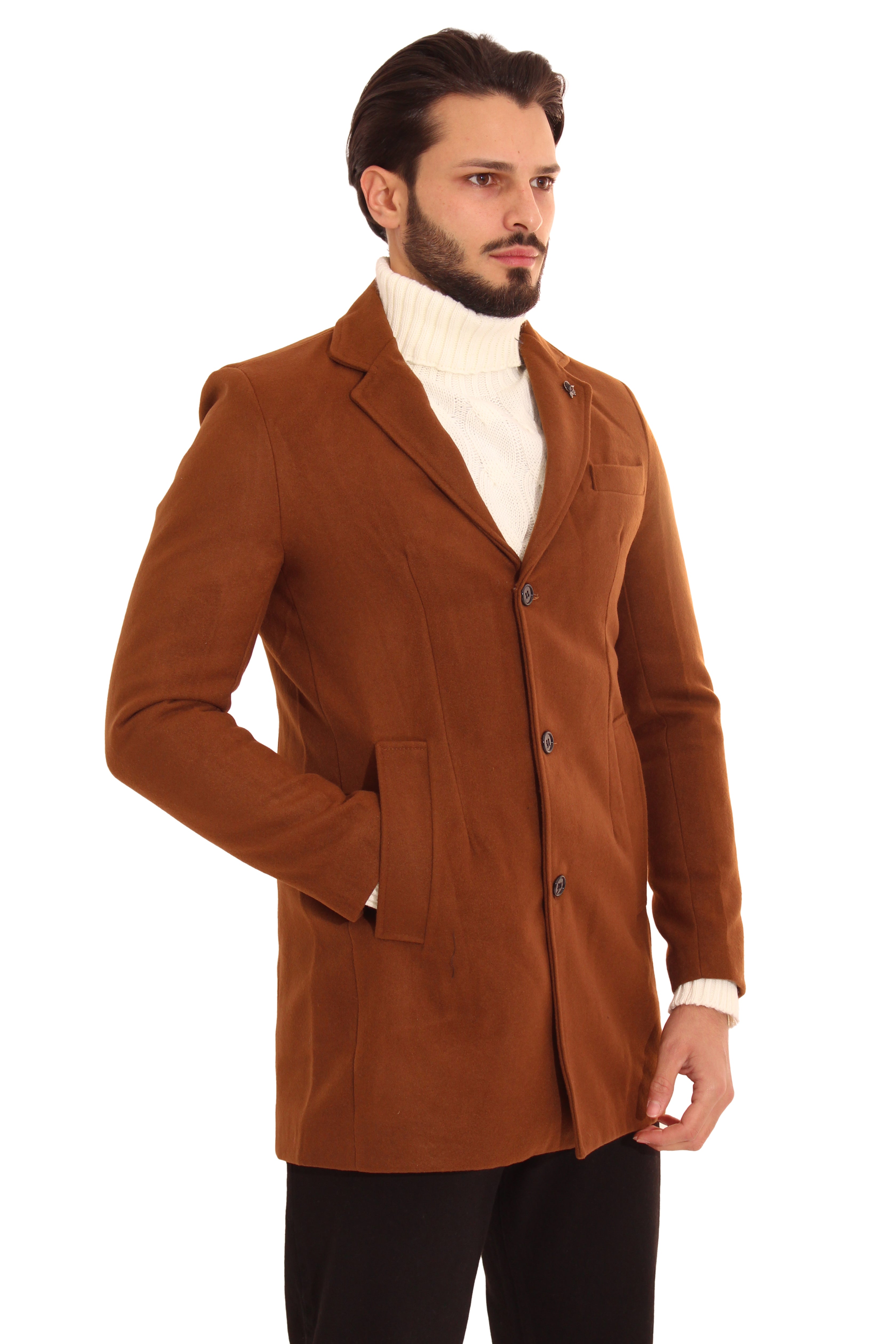 Cappotto Uomo Giacca Con Scollo A ''V'' e Spilla Art. Cp01