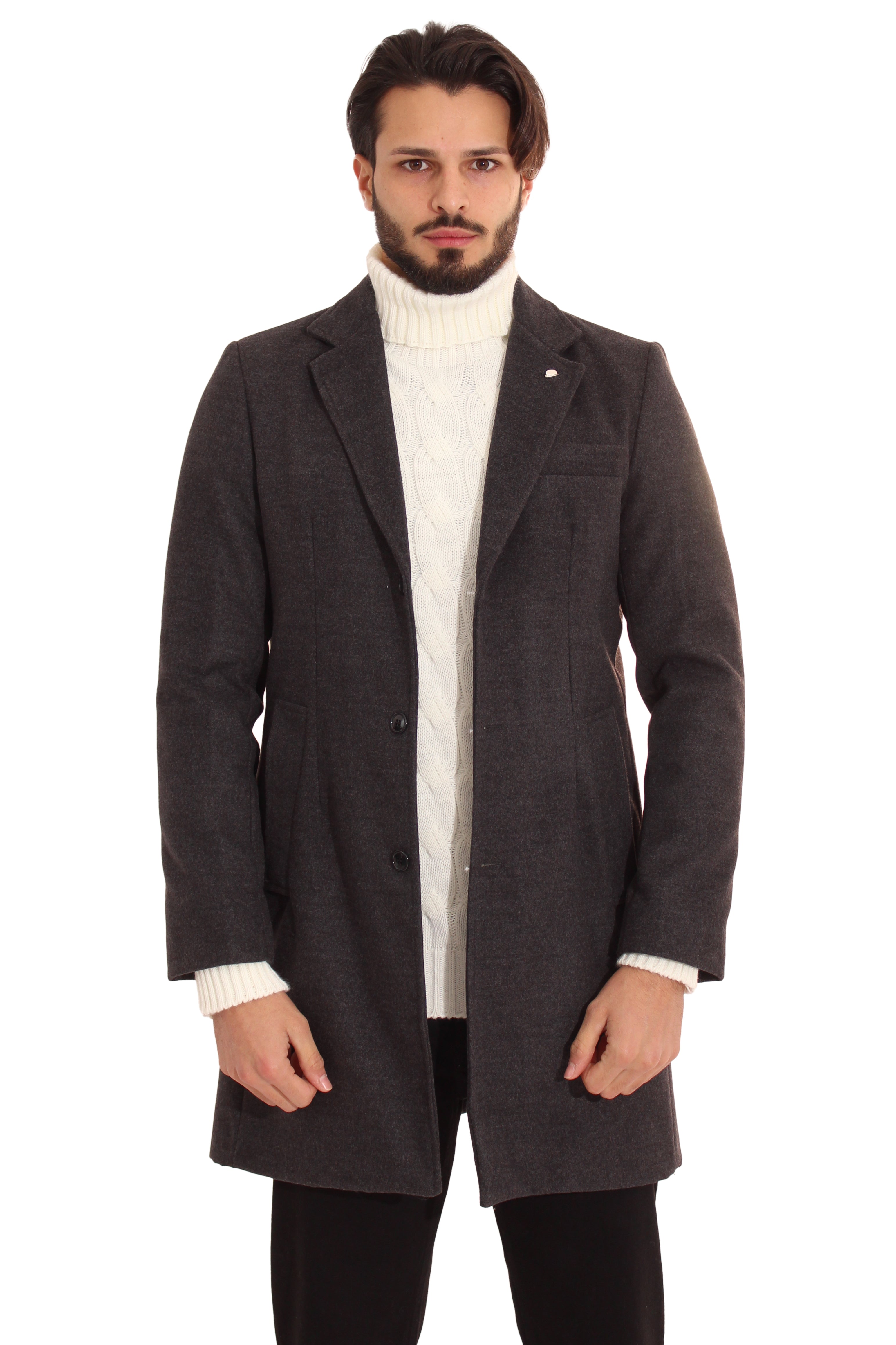 Cappotto Uomo Giacca Con Scollo A ''V'' e Spilla Art. Cp01