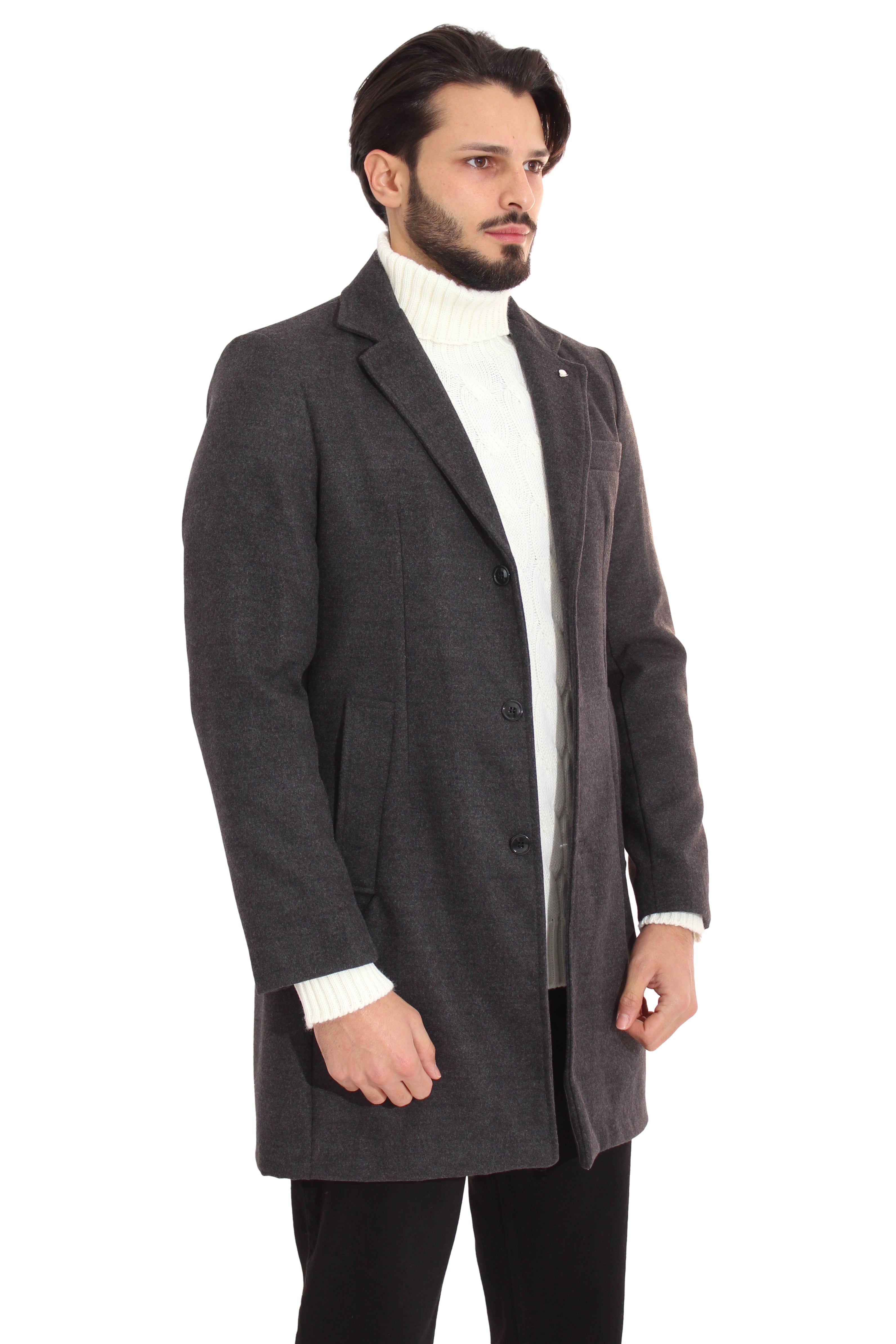 Cappotto Uomo Giacca Con Scollo A ''V'' e Spilla Art. Cp01