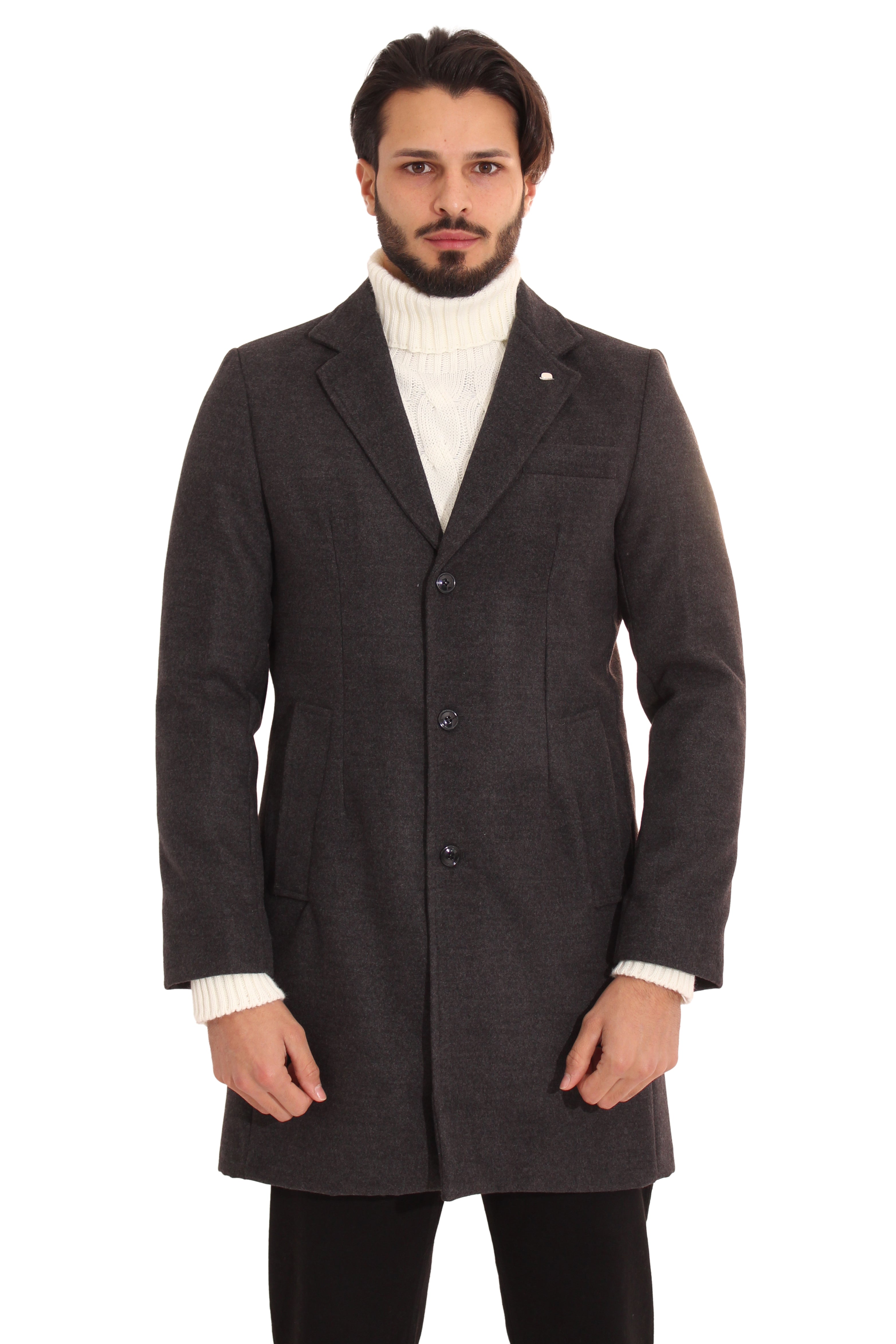 Cappotto Uomo Giacca Con Scollo A ''V'' e Spilla Art. Cp01