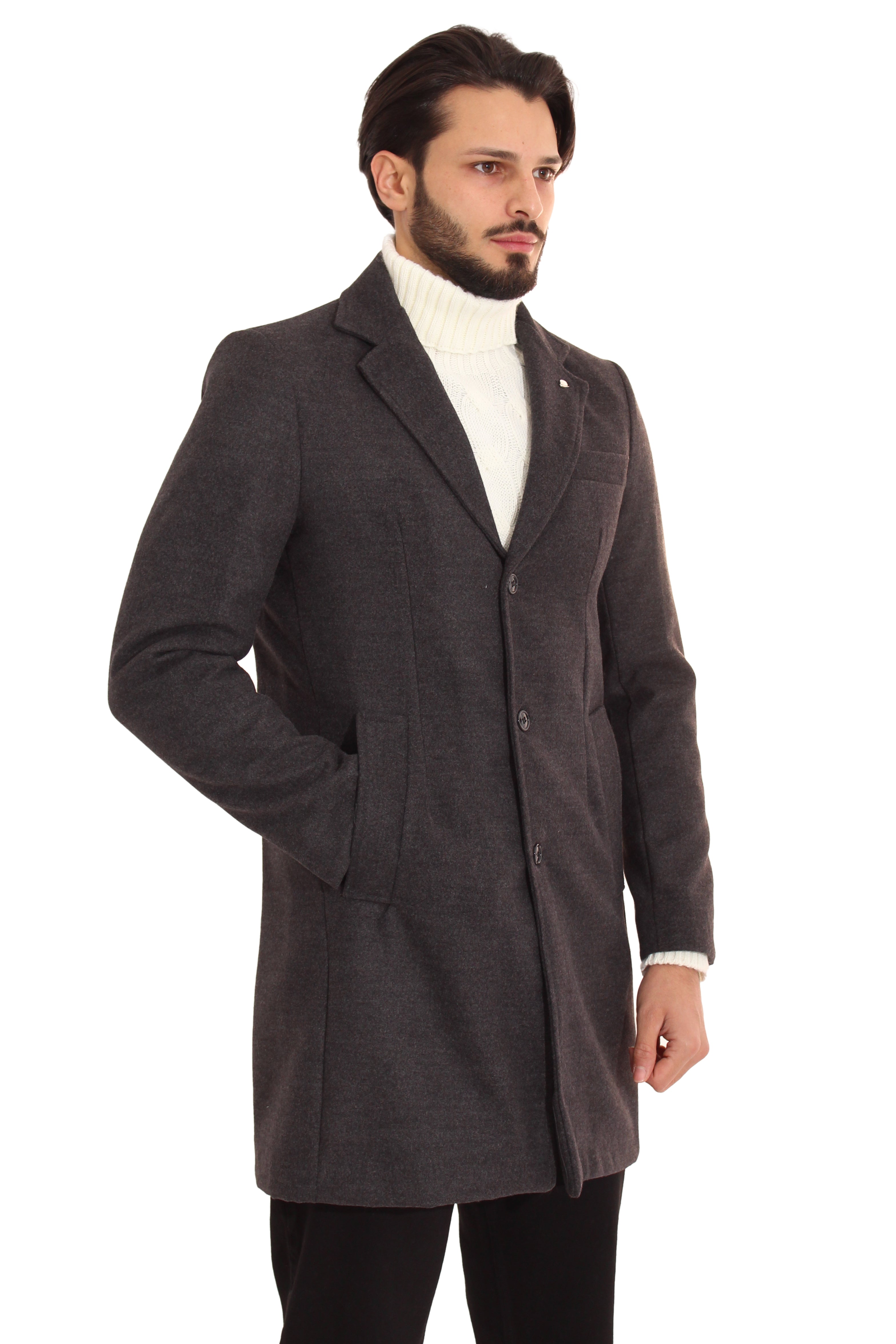 Cappotto Uomo Giacca Con Scollo A ''V'' e Spilla Art. Cp01