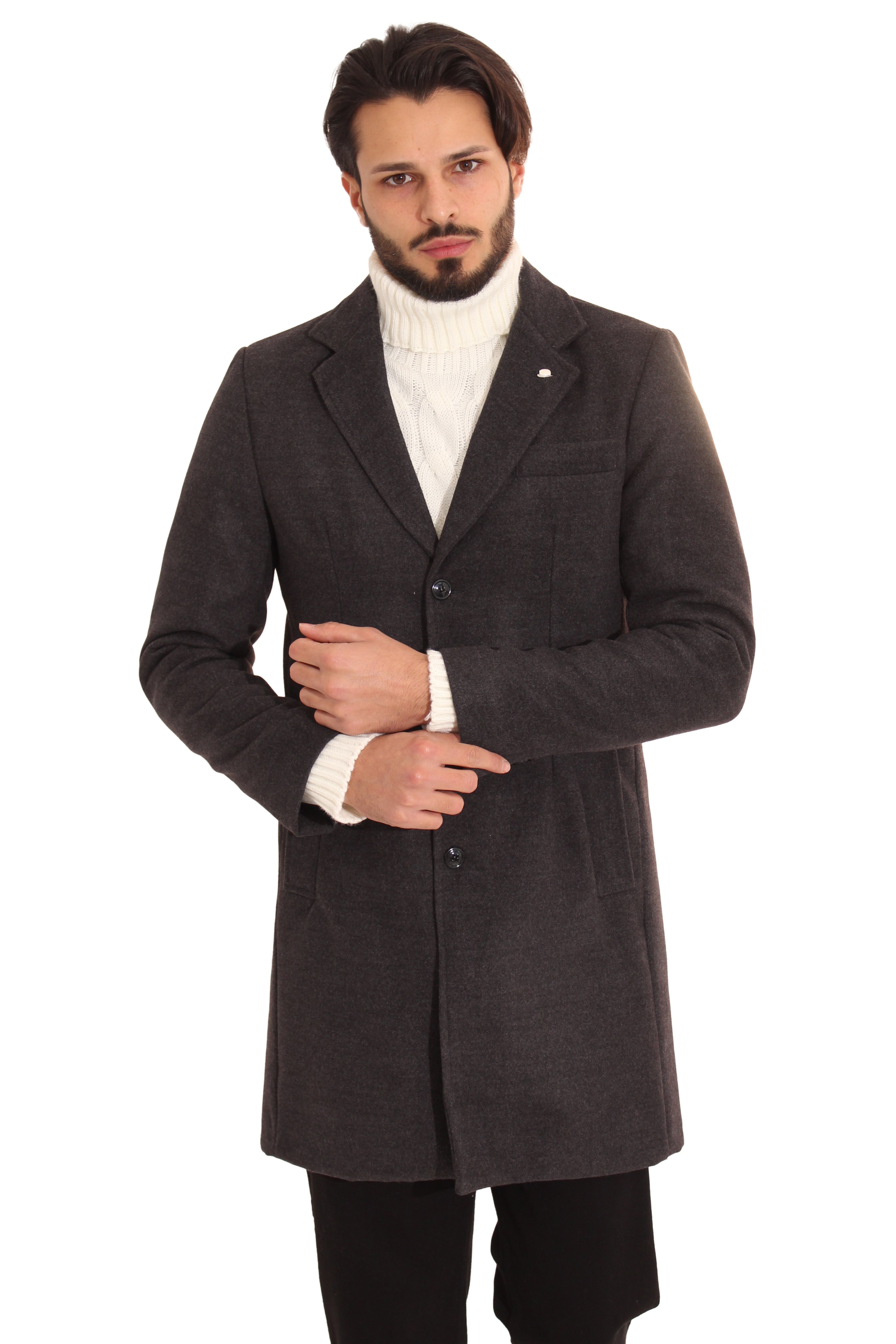 Cappotto Uomo Giacca Con Scollo A ''V'' e Spilla Art. Cp01