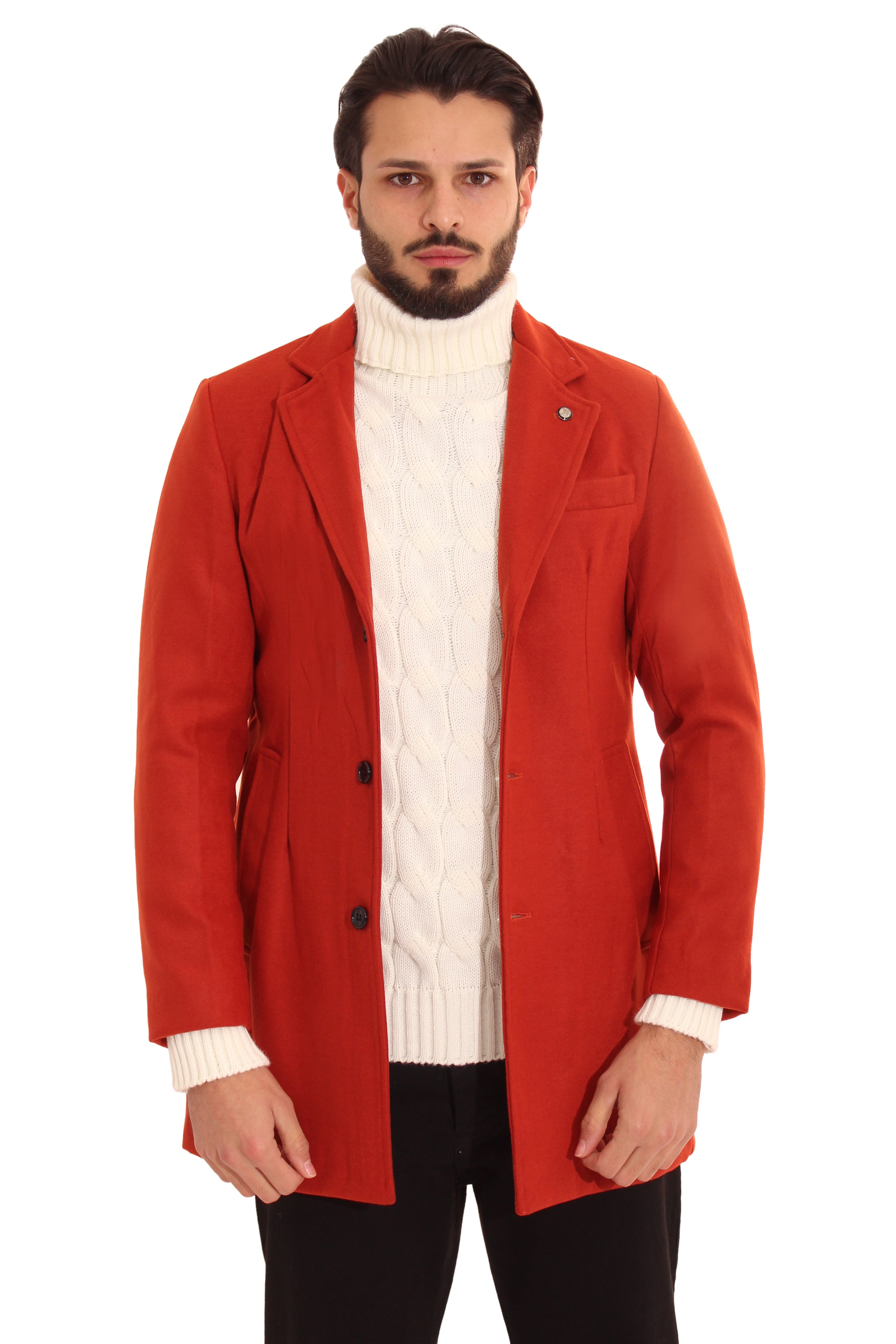 Cappotto Uomo Giacca Con Scollo A ''V'' e Spilla Art. Cp01