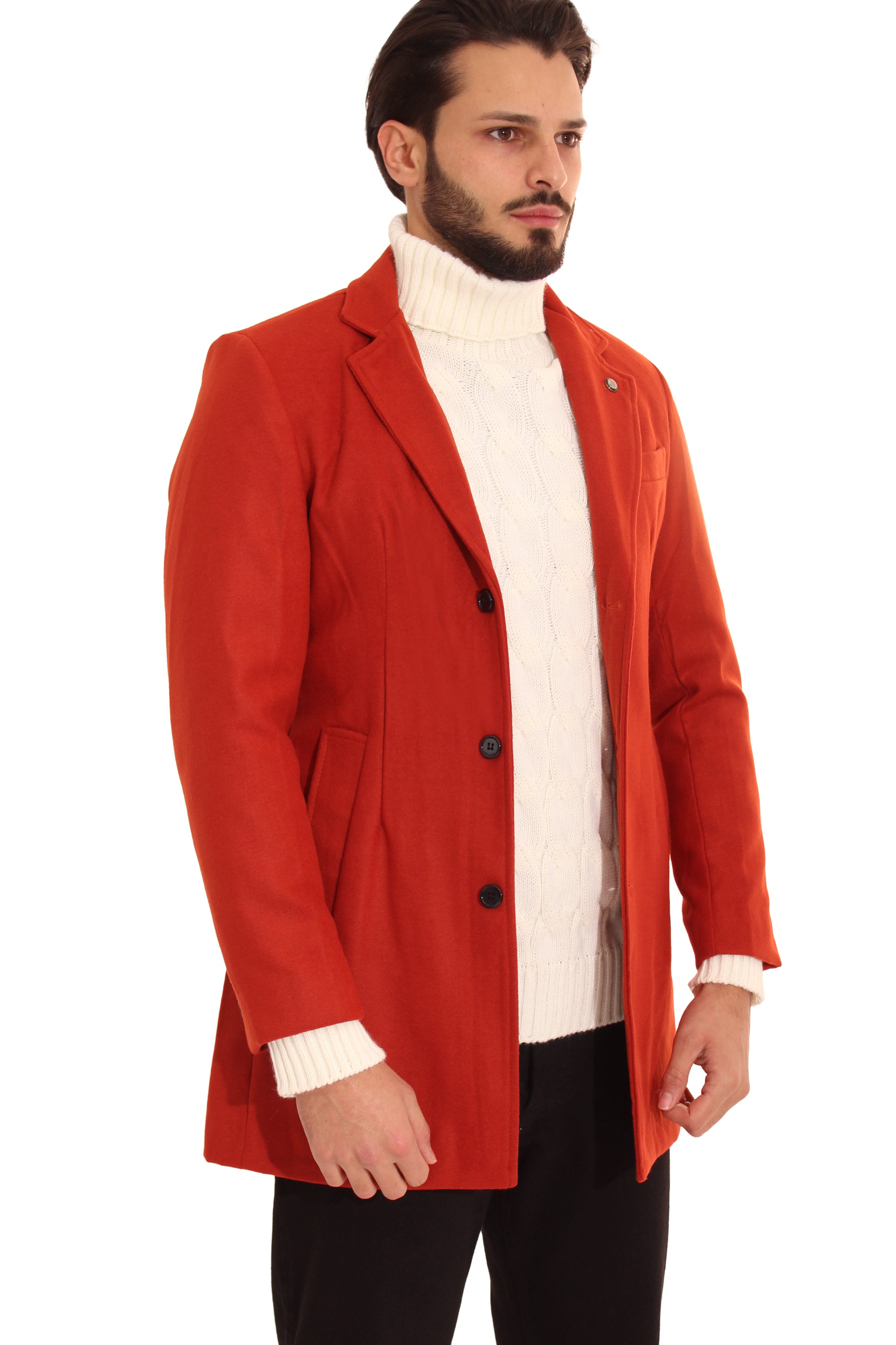 Cappotto Uomo Giacca Con Scollo A ''V'' e Spilla Art. Cp01