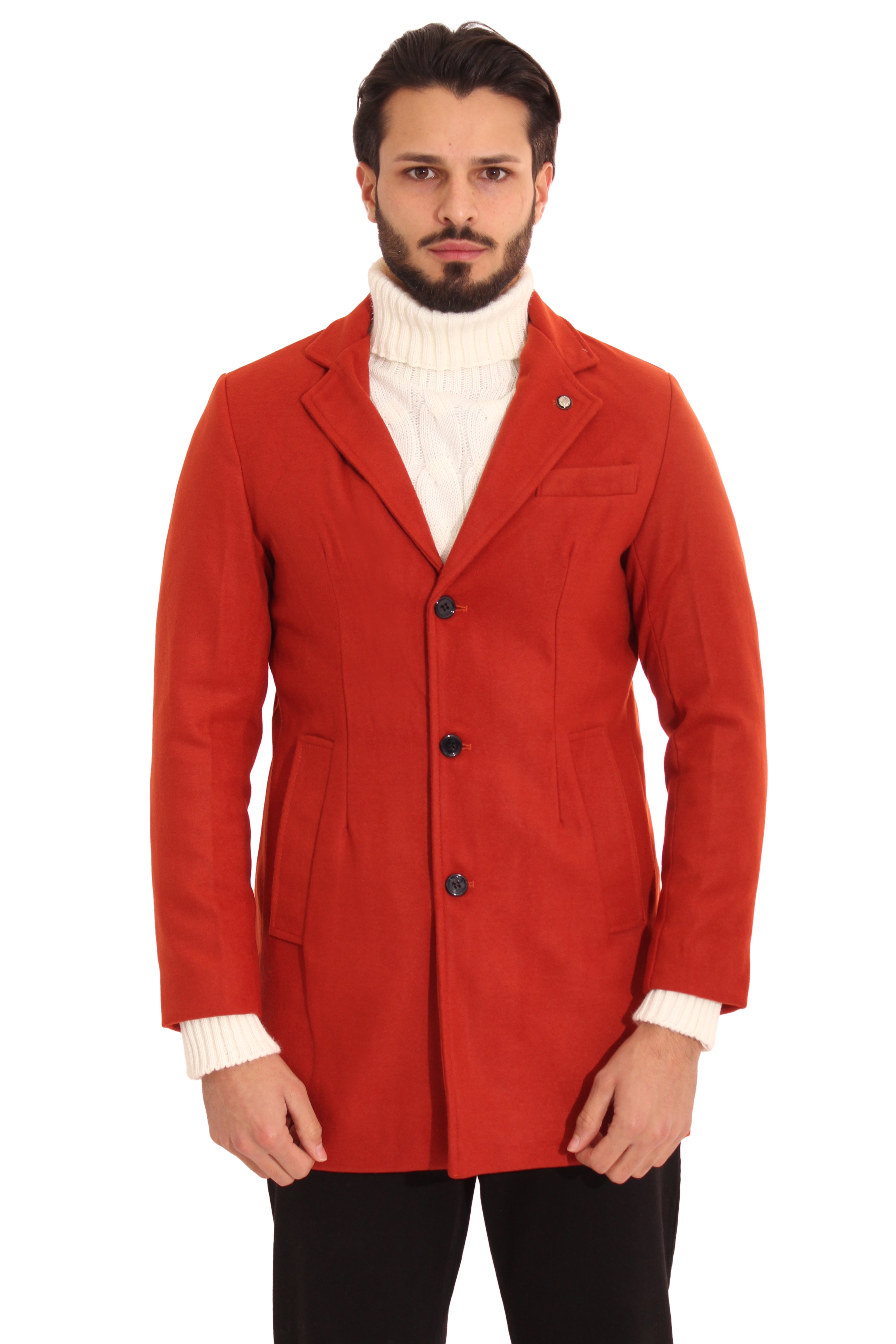 Cappotto Uomo Giacca Con Scollo A ''V'' e Spilla Art. Cp01