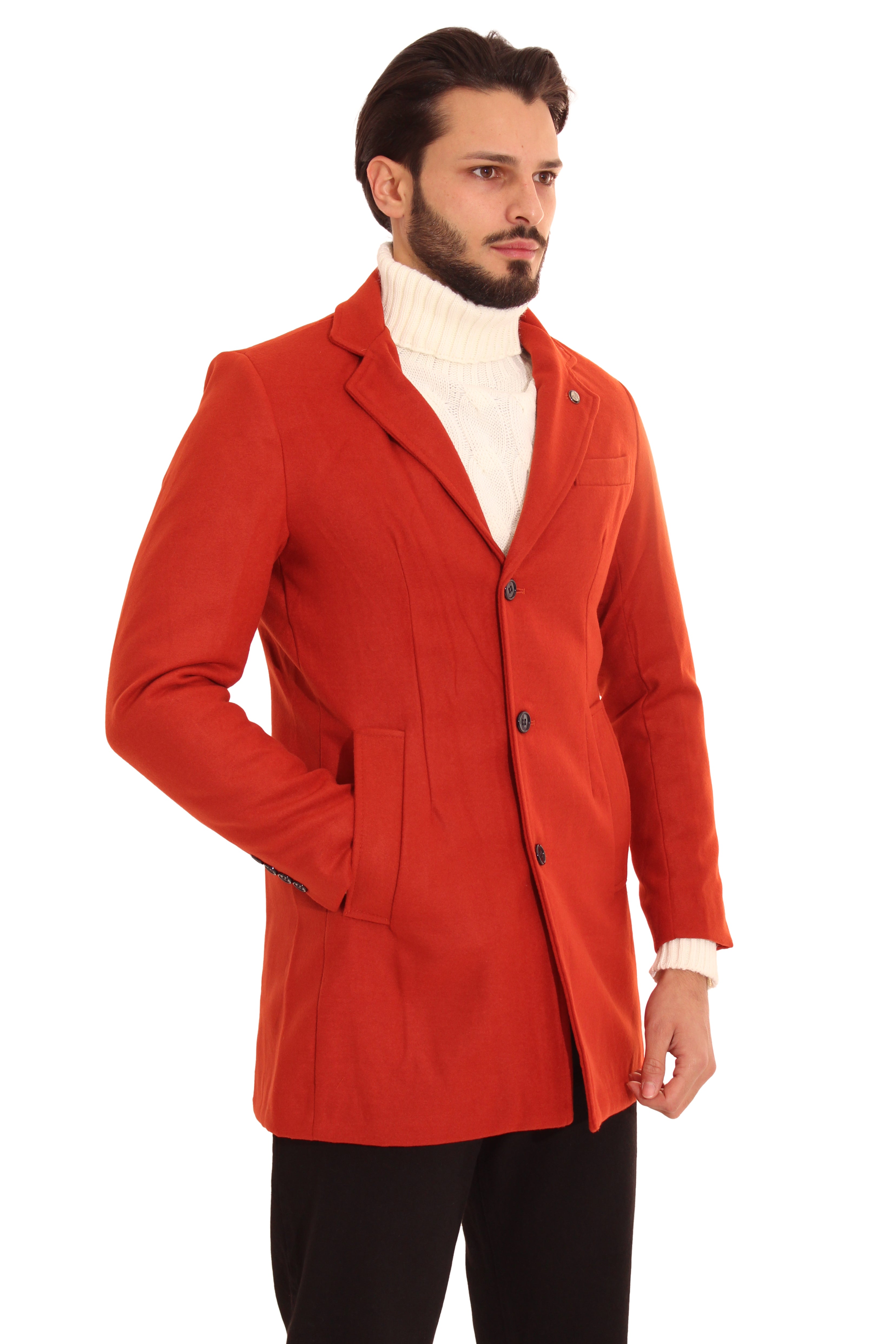 Cappotto Uomo Giacca Con Scollo A ''V'' e Spilla Art. Cp01