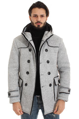 Cappotto Uomo Giacca Con Cappuccio Doppio Petto Con Tasche Laterali Art. Cp16