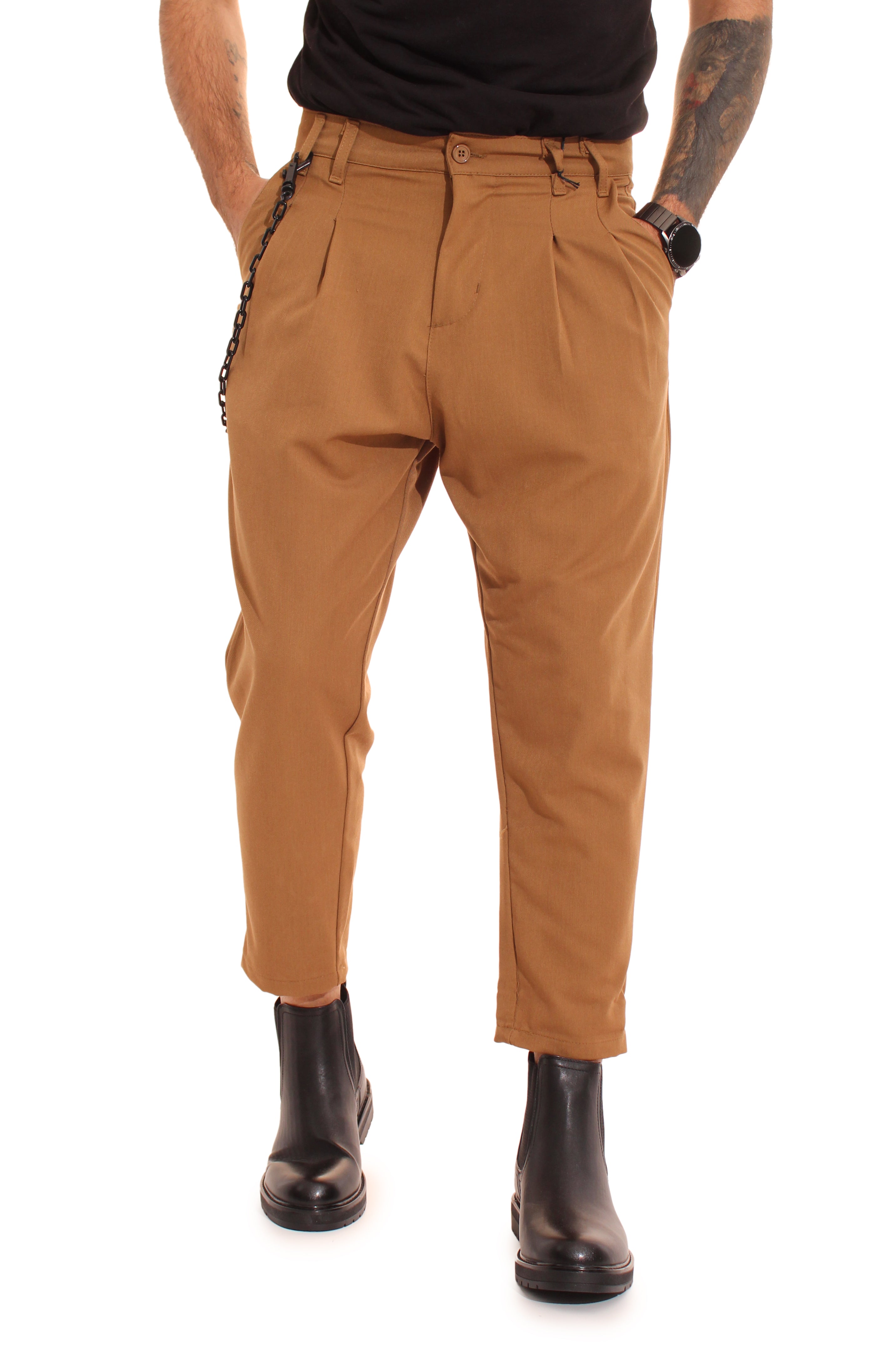 Pantalone Uomo Casual Con Bottone Catena laterale Art. Pt116