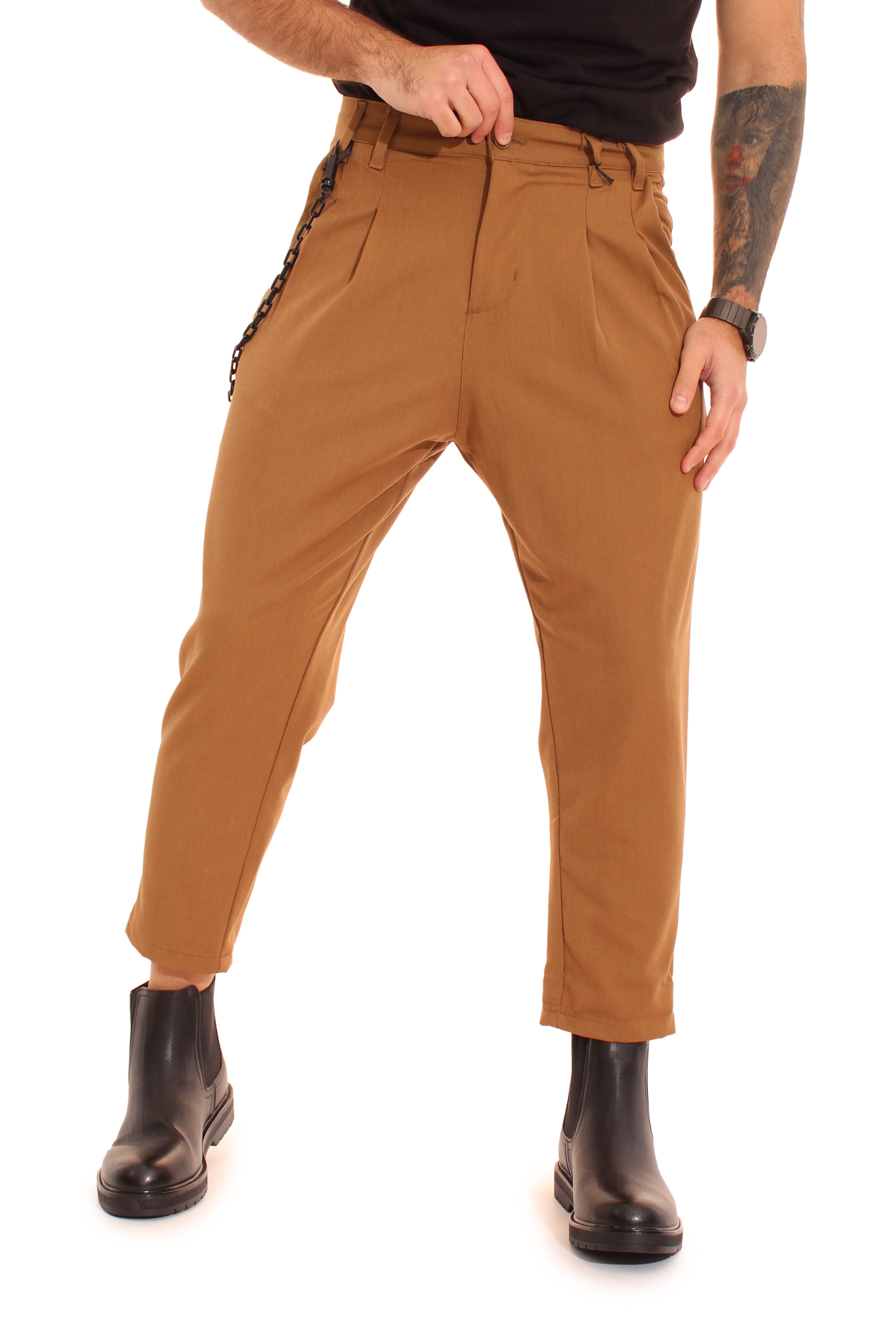 Pantalone Uomo Casual Con Bottone Catena laterale Art. Pt116