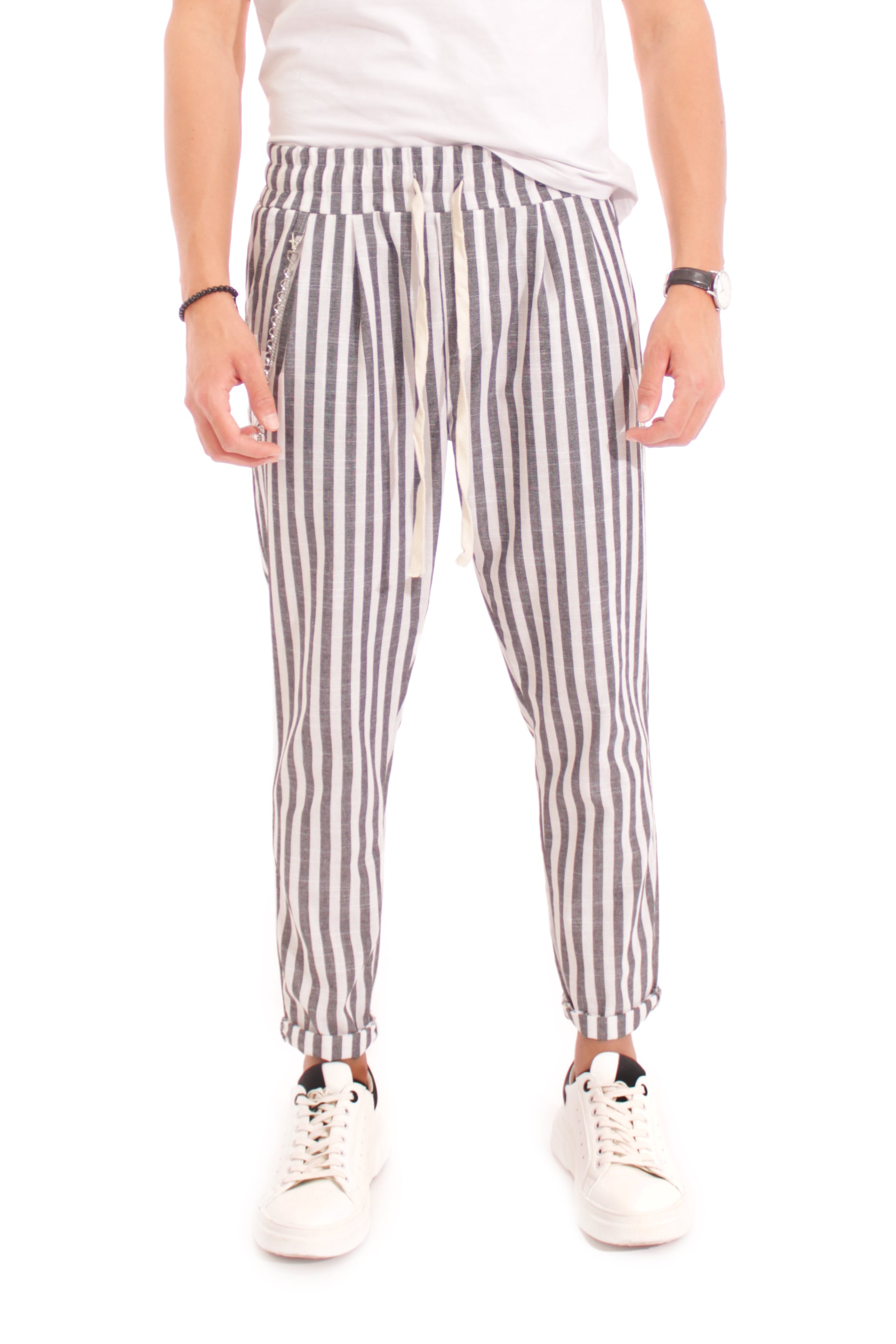 Pantalone Uomo Tasca America Vita Jogger Righe Art. Pt90