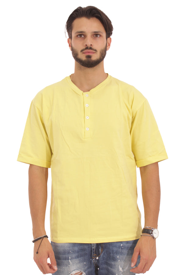 T-shirt homme 4 boutons jaune paille Art. Ts110
