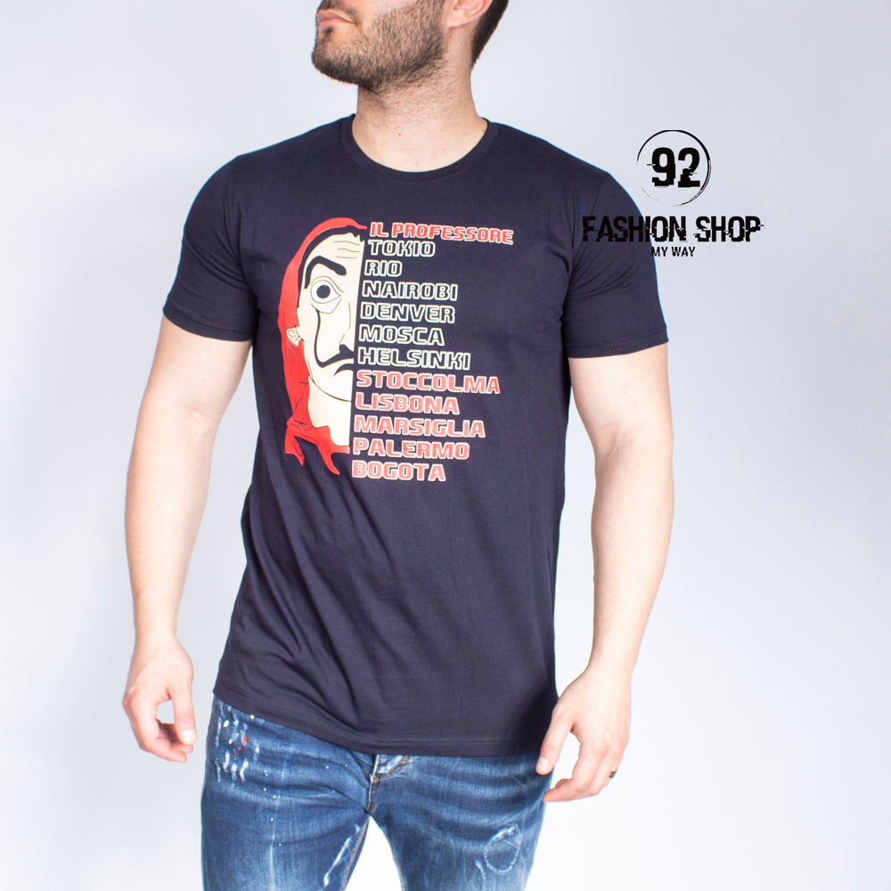 T-shirt Uomo Casa De Papel Stampa Frontale Dalì Art. Ts38