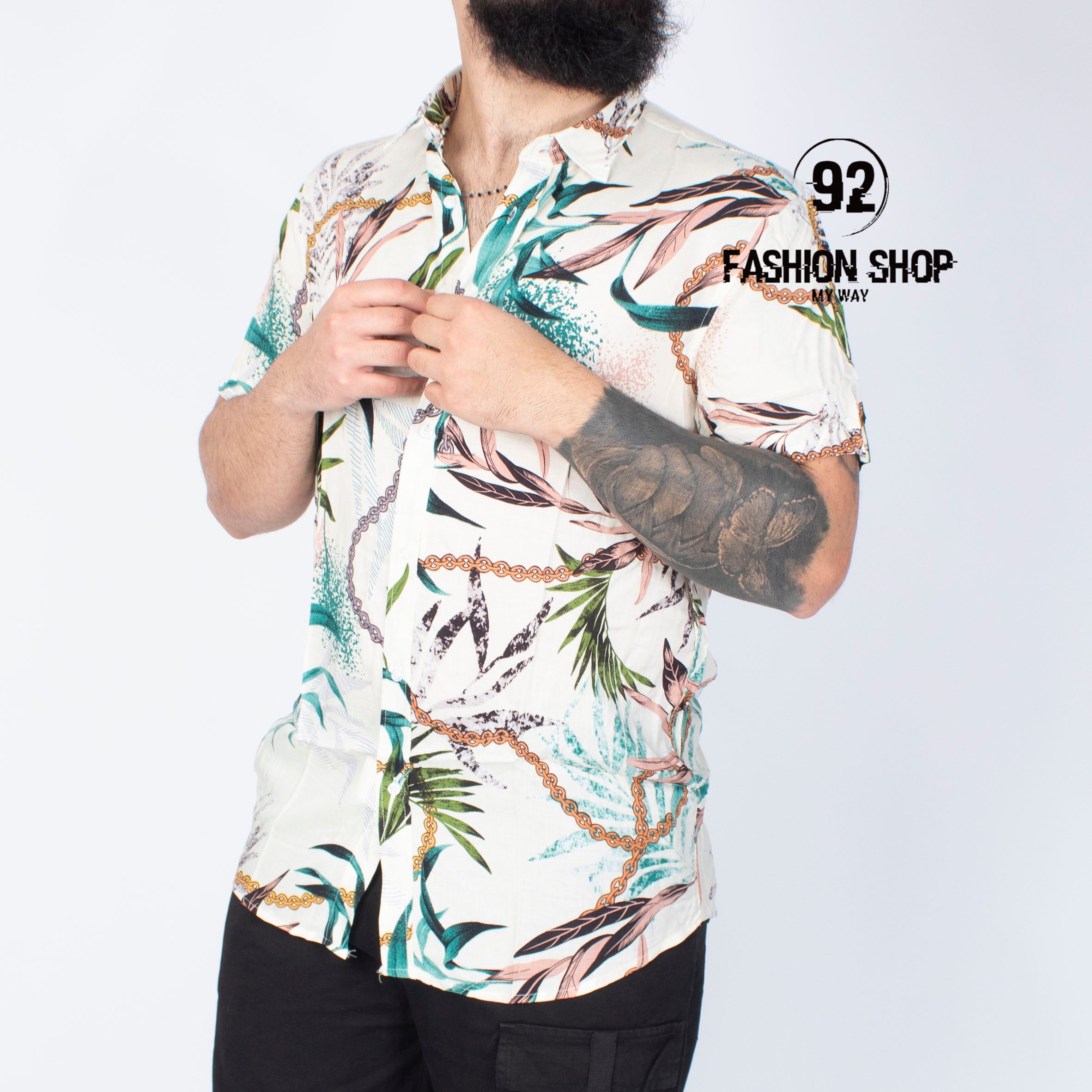 CAMICIA ART.NEW JUNGLE FLOWER MANICHE CORTE ART. CM29