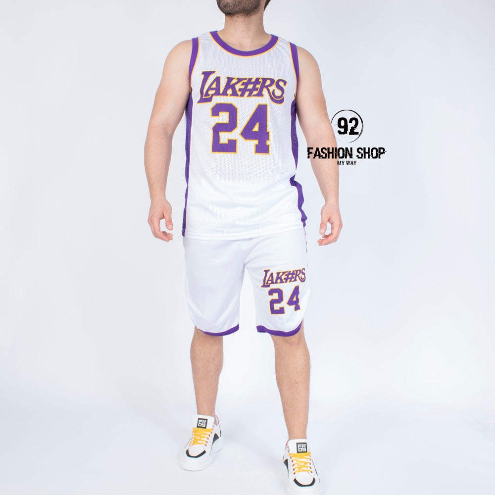 COMPLETINO BASKET BIANCO GIRO MANICA CON STAMPE NUMERO FRONTALE ART. TT20